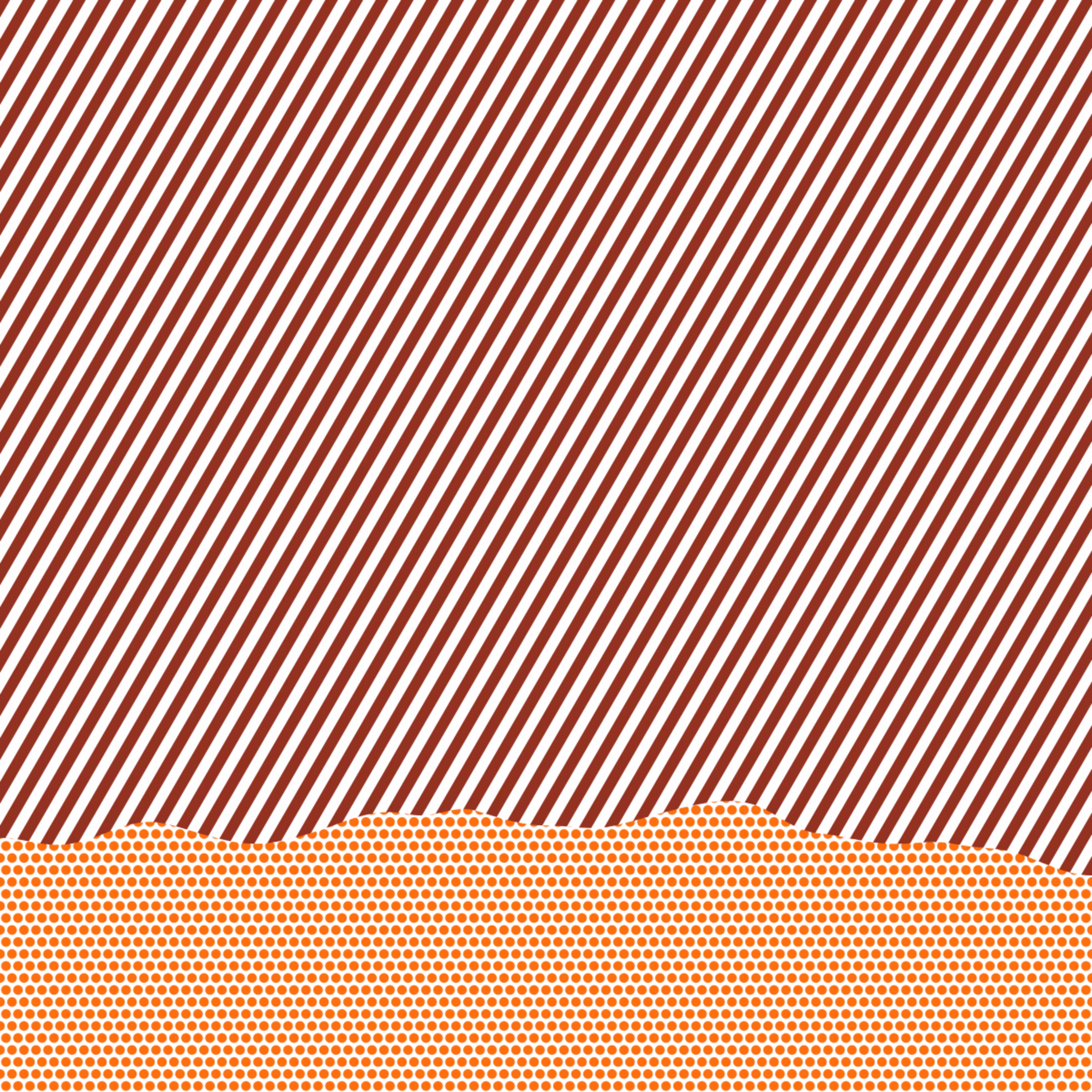 An ode to Roy Lichtenstein, incorporating his iconic version of Ben-Day dots, halftone dots, angled stripes, and solid color patches. Inspired by Roy's sea and landscape paintings, each artwork generates a unique combination of patterns, shapes, and colors.