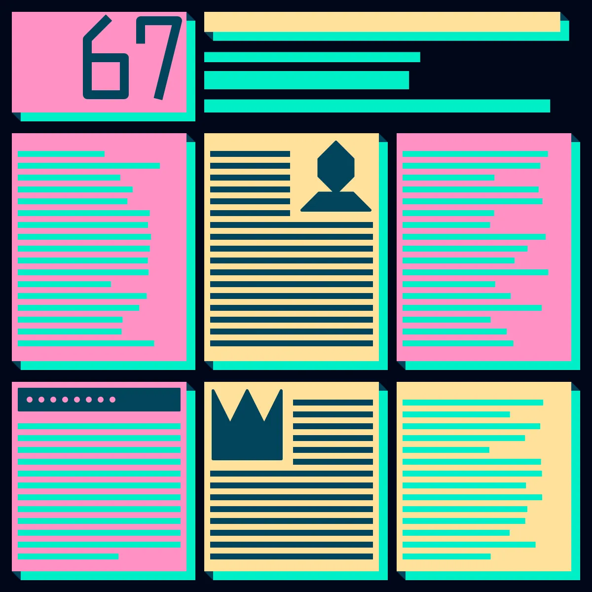 Gazettes is a generative art project by the Redlioneye Gazette team and Pxlq. The project pays tribute to print media and highlights classic formatting such as paragraph layouts, headings, variously styled texts, and images. We have mixed together our publication concept with classical journalism and generative art to deliver exciting, surprising, unique, and visually stunning
random creations on chain and forever.