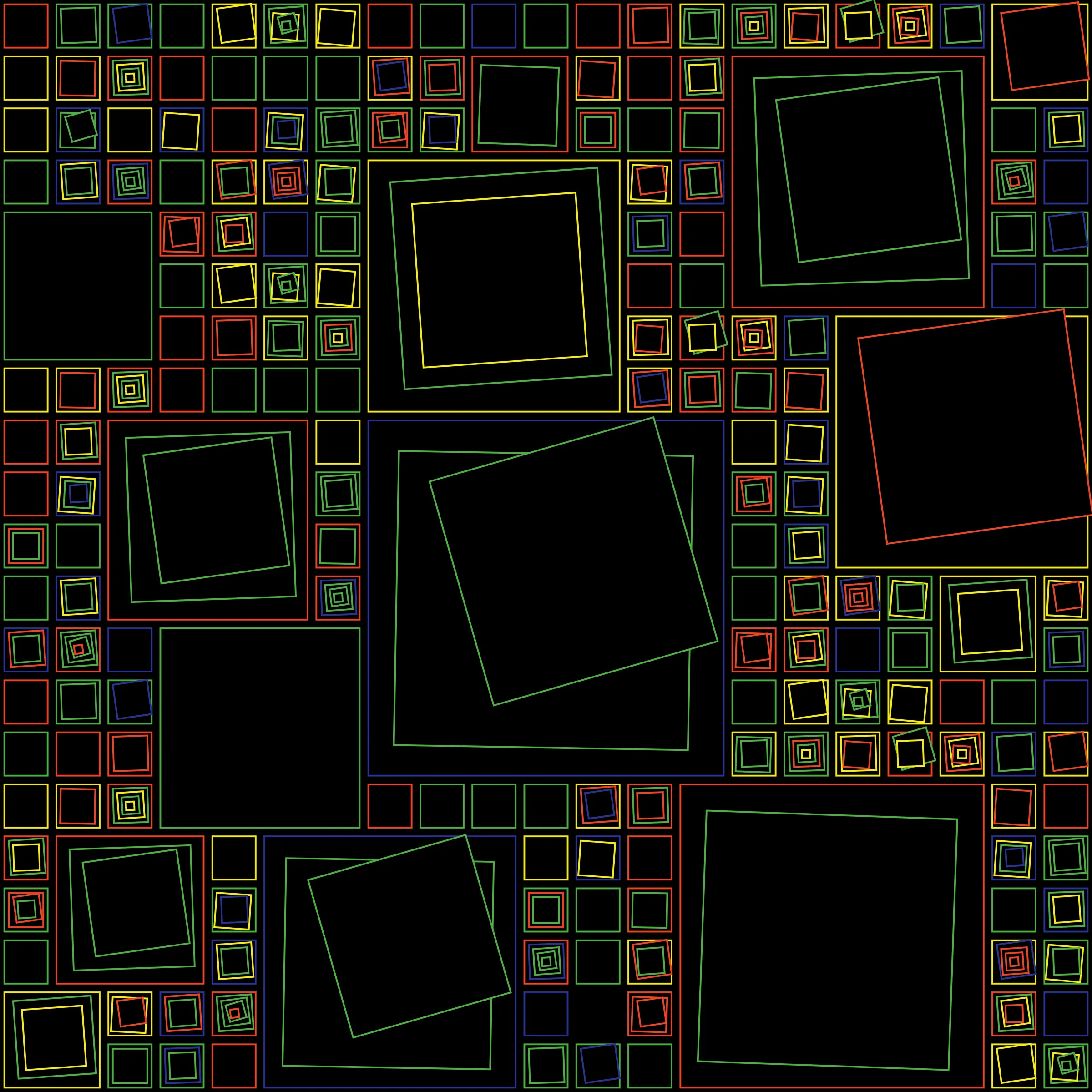 My interpretation of Aerial View is a bird's Eye View over a city block with illuminated/twisted buildings and light trails. It uses an on-chain stored algorithm to represent the generative artwork based on a hash. Each Aerial comes with different distances, building elevations, rotations and colors. Welcome to my genesis project and the first step on my on-chain journey!