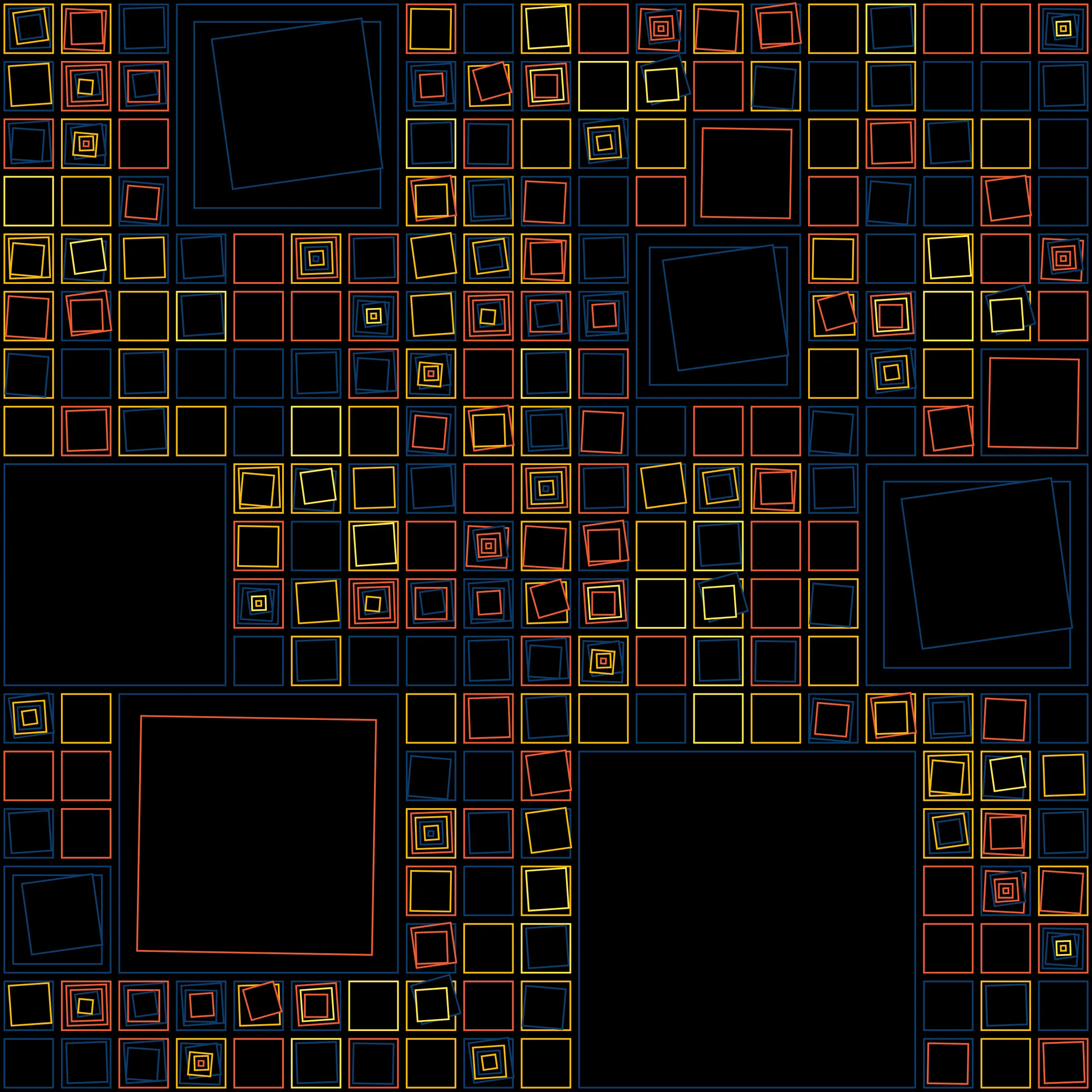 My interpretation of Aerial View is a bird's Eye View over a city block with illuminated/twisted buildings and light trails. It uses an on-chain stored algorithm to represent the generative artwork based on a hash. Each Aerial comes with different distances, building elevations, rotations and colors. Welcome to my genesis project and the first step on my on-chain journey!