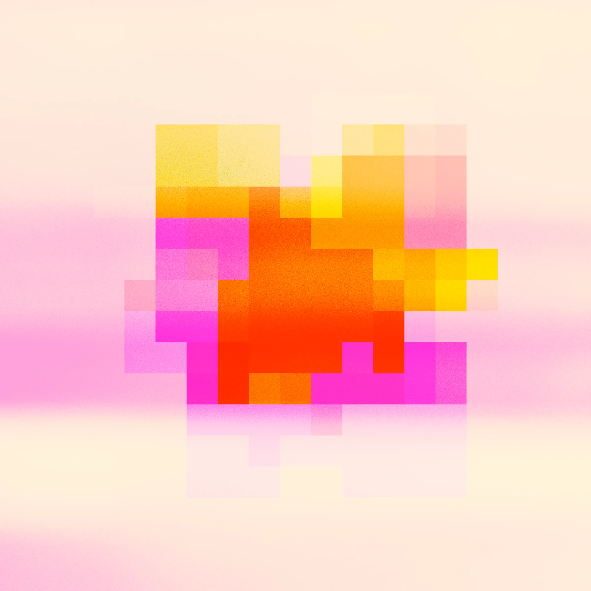 “Squares” utilizes the shape of a square as a unit of construction, combining and overlapping them at various scales to create interplays of color, structure, and atmosphere. The overall effect is something along the lines of Bauhaus meets Blade Runner, as complex rectilinear forms float untethered through fields of light and texture.