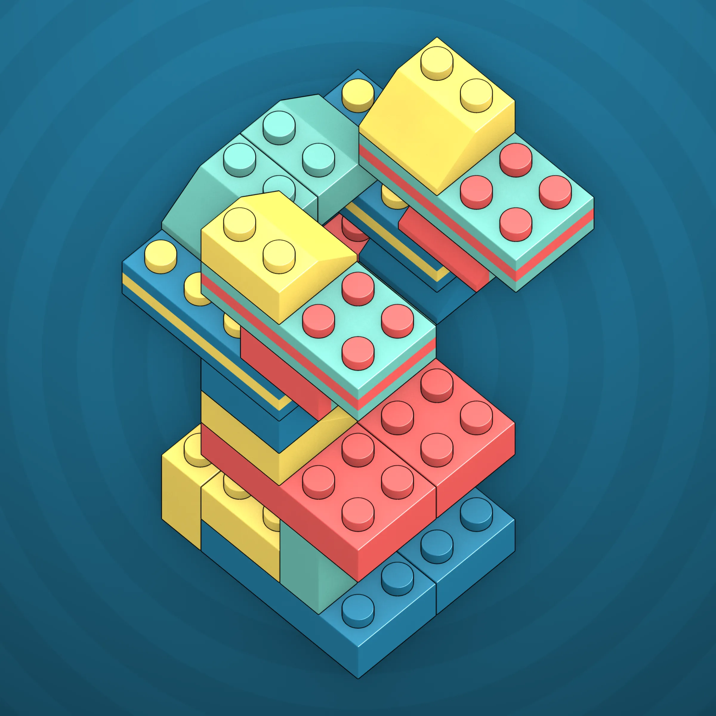 The project focuses on how easily one assigns meaning to seemingly random combinations of blocks, giving them personality and creating emotional connections.

I was inspired by Ringers, in which people see animals and other characters. I wanted to amplify this quality, and the idea of sculptures made of blocks clicked! Endless combinations, funny characters, and my passion for cubes, voxels, and modular systems.

To make the sculptures, I used technique of hybrid voxel raymarching, so we can say, the sculptures are made of colored void in a reflected space. Some of them may seem impossible due to the lack of perspective, but sooner or later it all clicks! It helps to keep in mind that all shapes are symmetrical.

The script uses modern features of GPU so it's supposed to work only on desktop: Chrome, Firefox or Safari