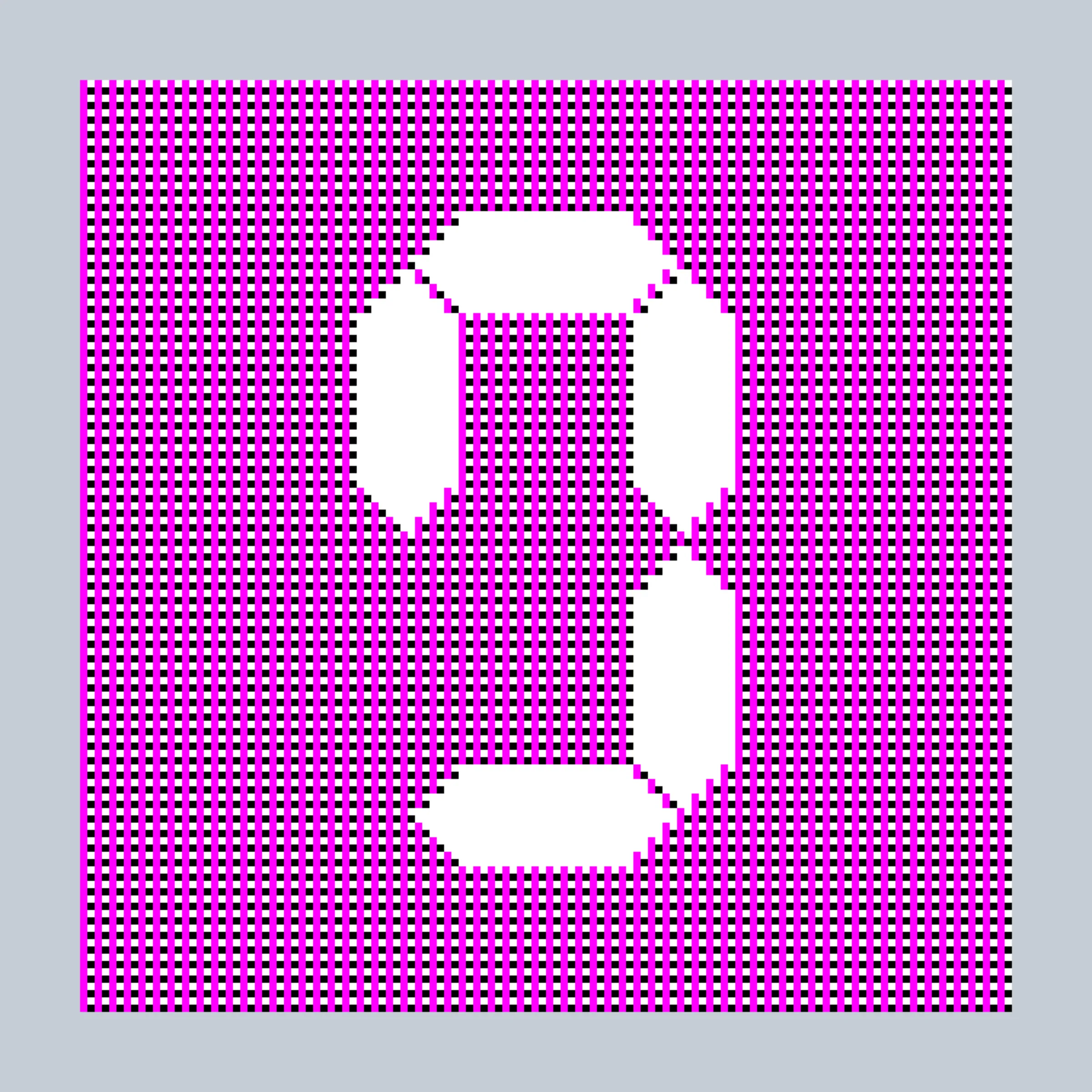 The essence of all things digital is– the bit. One or Zero. On or Off. Where digital becomes analog. This piece pays tribute to our digital legacy of 8-bit color and 7-segment LED displays– technological limitations which are mirrored in the constraints of putting art on the blockchain. Although the image represents the art, the art of the token itself is the code– which renders everything bitwise, pixel by pixel, all contained within 27-bits of information.