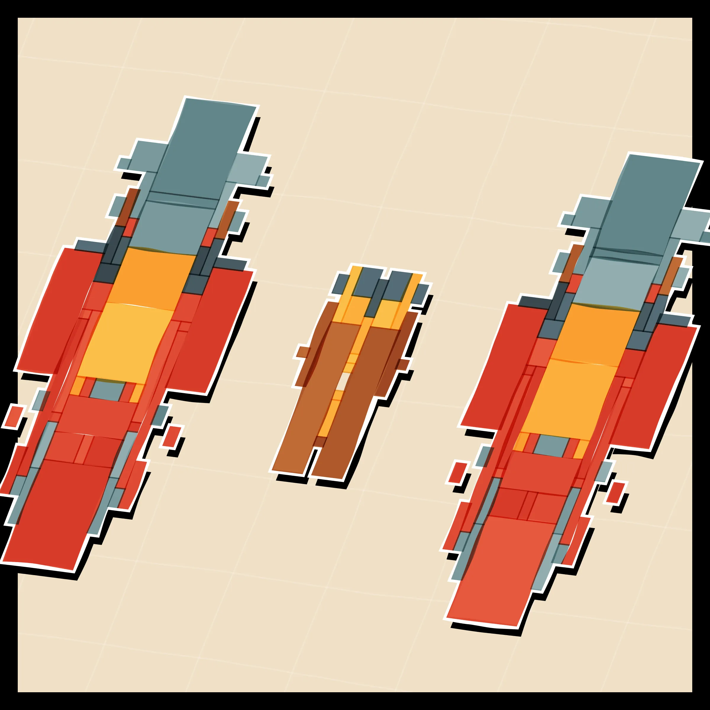 Perfectly symmetric - imperfectly drawn. Exploring the contrast between precision and chance in a playful spacecraft / papercraft setting. 