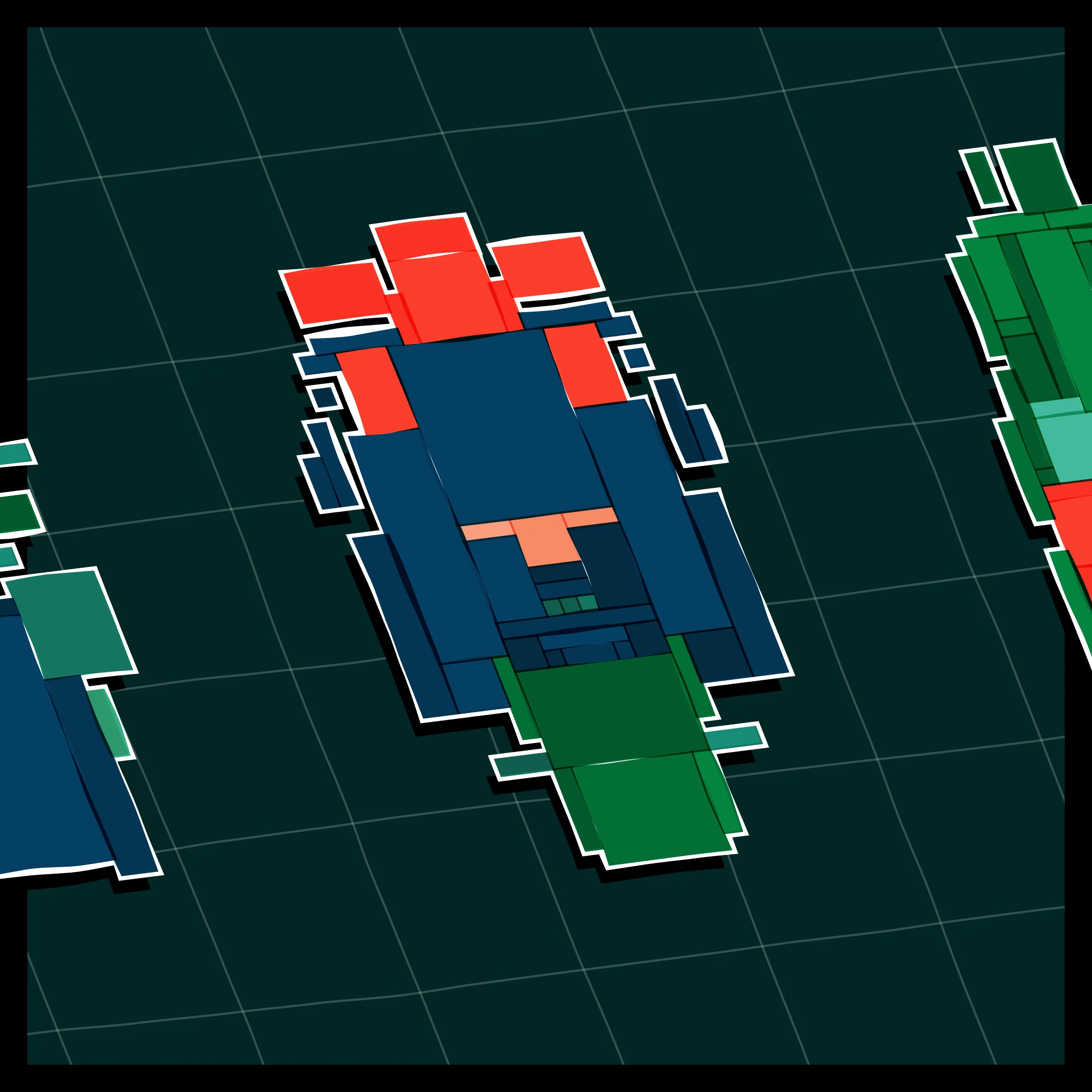 Perfectly symmetric - imperfectly drawn. Exploring the contrast between precision and chance in a playful spacecraft / papercraft setting. 