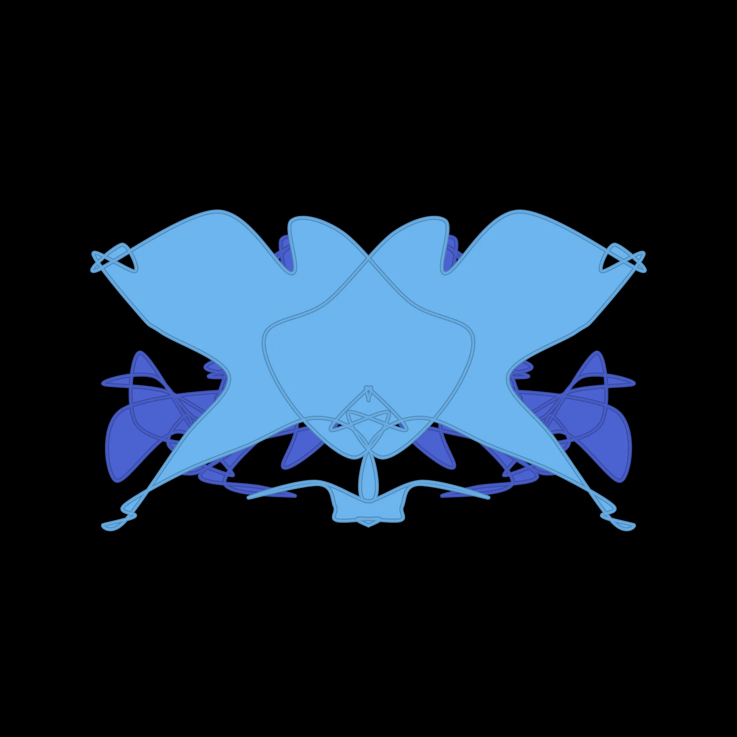 A cryptoart collectible series to indulge the irrepressible human compulsion for pareidolia. This algorithmic homage to Hermann Rorschach's inkblot perception test will help you externalize your inner world onto the sometimes elegant, sometimes inchoate curves of a unique, one-of-a-kind, ownable cryptoblot on the Ethereum blockchain. What will YOUR cryptoblot reveal about you?