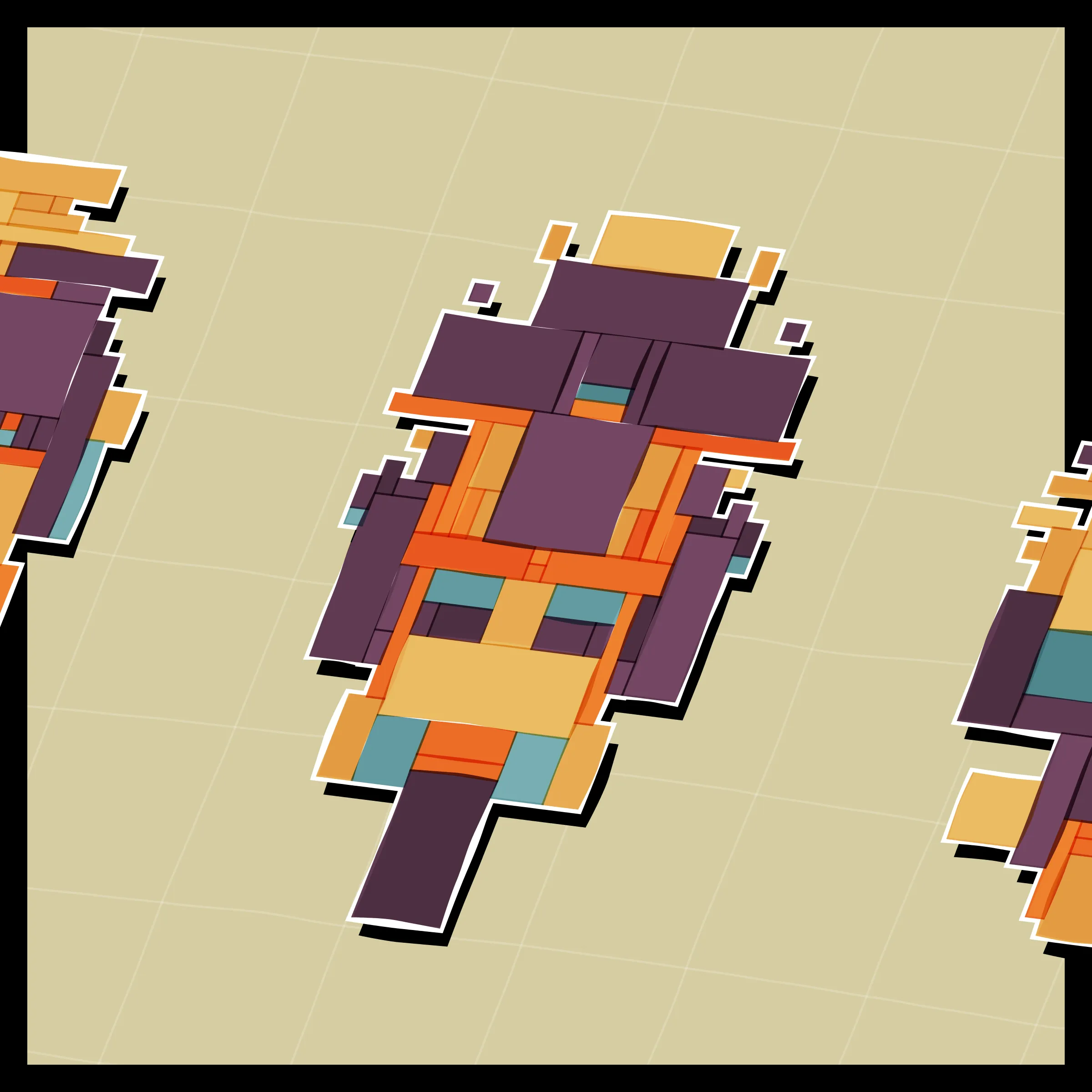 Perfectly symmetric - imperfectly drawn. Exploring the contrast between precision and chance in a playful spacecraft / papercraft setting. 