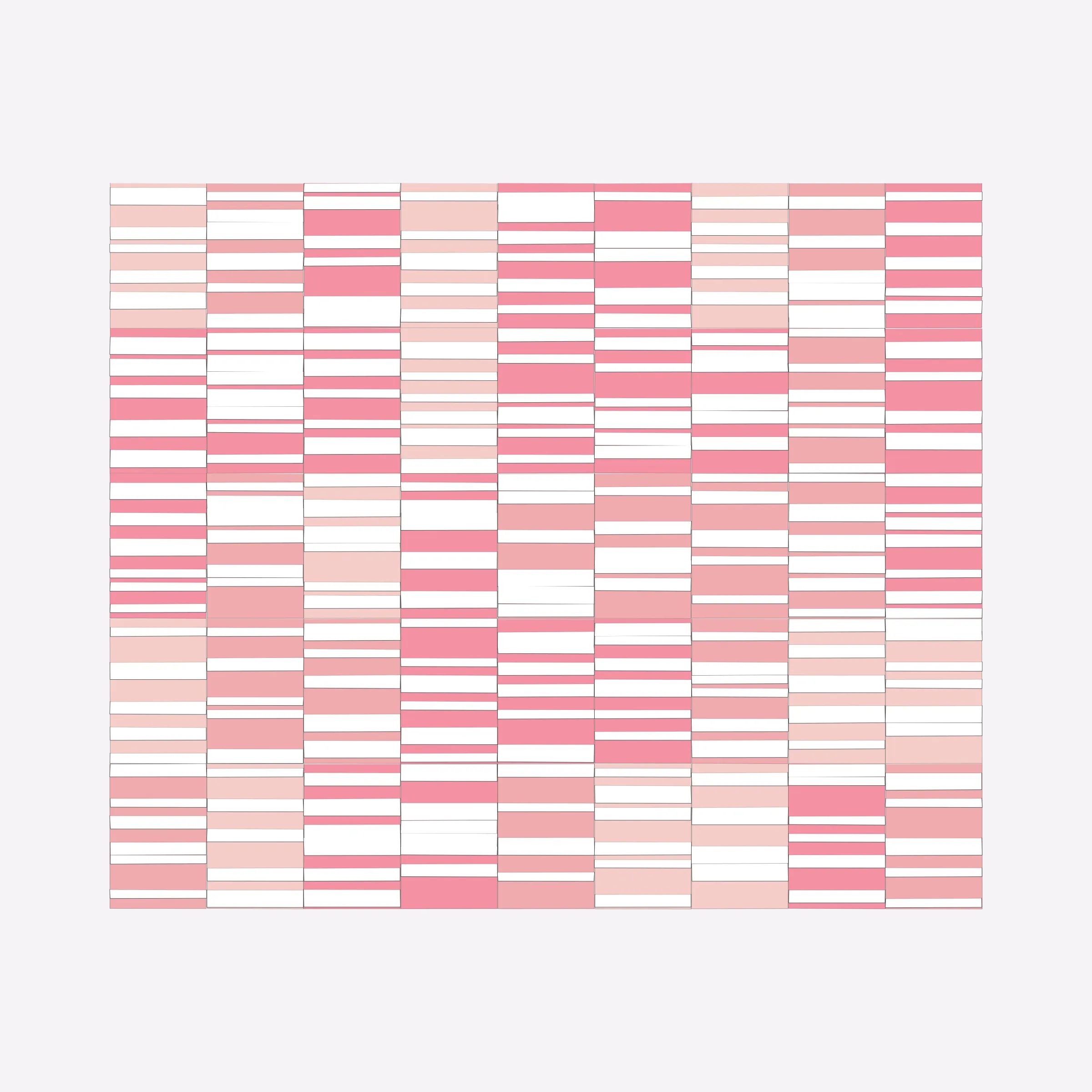 Attempts at perfection are destined to fail. This project embraces the impossibility of perfection in human execution and digitally simulates these imperfections.

In his abstract minimalist work, visual artist Wouter Kalis steers away from meaning. Horizontal black and white paper strips are placed on colored paper panels and one strip dictates the placing of the next. However, each attempt at perfection ends in failure. These mistakes have now become the signature of his work and contribute to the depth of content.

Digital representations of minimalist art can be executed to perfection but are less interesting to look at. In this project, artist Wouter Kalis and his son, software engineer Rosco Kalis, together attempt to recreate the human touch in digital art, the imperfection. 

The project displays computer-generated digital works similar to the physical works made out of paper. The colors of the digital panels are directly derived from the colors of the paper used for the physical work. The digital works can thus be reproduced using real paper. Please see the project website for details if you're interested in purchasing a handmade physical reproduction of your NFT.