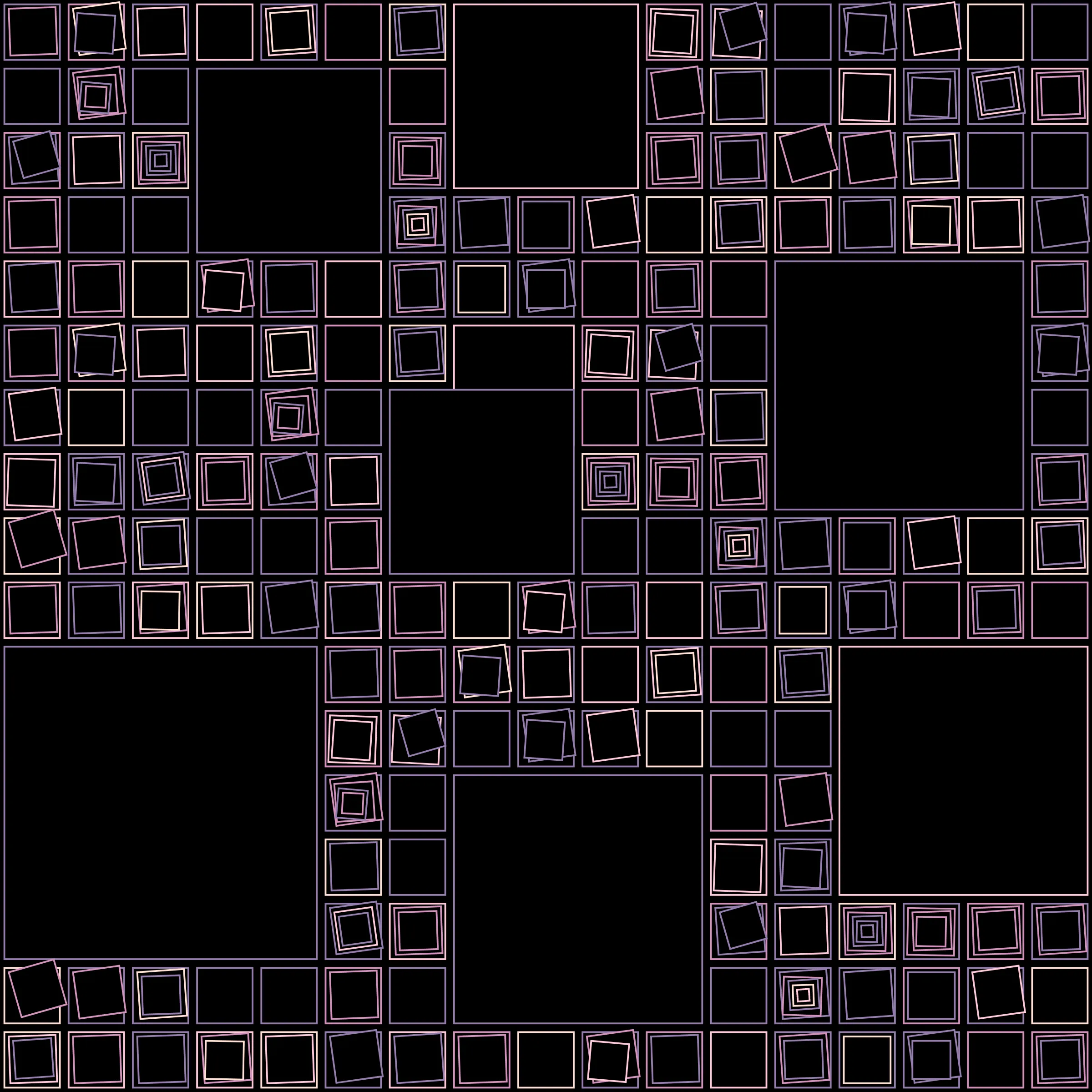 My interpretation of Aerial View is a bird's Eye View over a city block with illuminated/twisted buildings and light trails. It uses an on-chain stored algorithm to represent the generative artwork based on a hash. Each Aerial comes with different distances, building elevations, rotations and colors. Welcome to my genesis project and the first step on my on-chain journey!