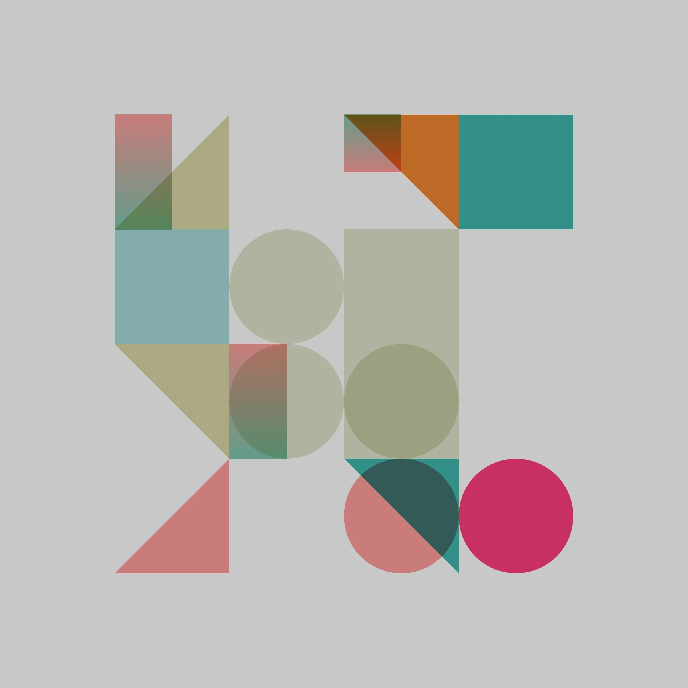Elementals is inspired by physical printmaking techniques and early Bauhaus principles. It starts with a few basic coloured shapes and arranges them in varying frequencies, sizes, and positions based on a unique transaction hash. Multiple overlaid variable grids allow for myriad layouts and opportunities for colour interaction. The goal is to create pieces that feel both intentional in composition and part of the same family.