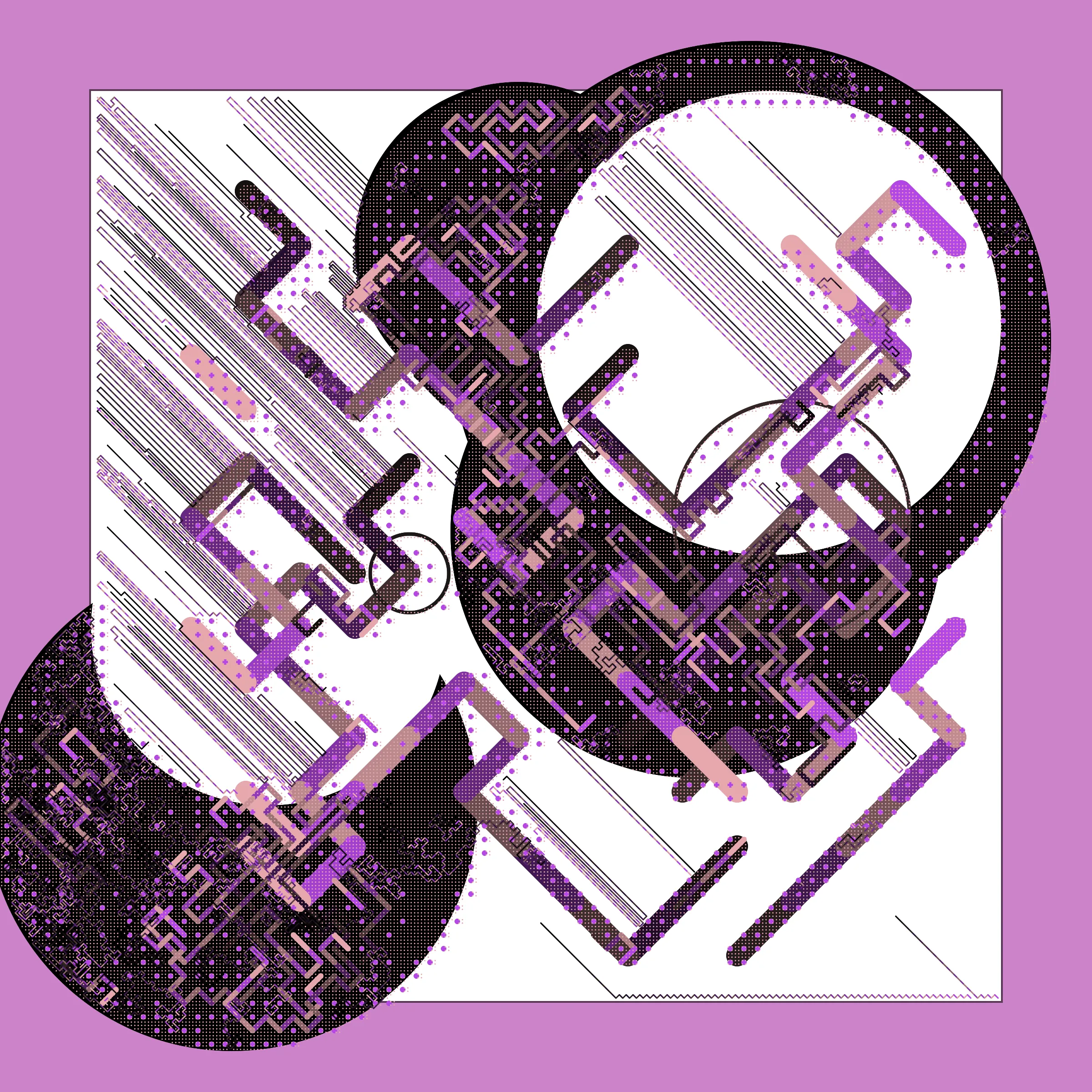 ﻿Abstraction is a complex abstract artwork created in several stages where each new element drawn takes into account the elements drawn in the previous stages.