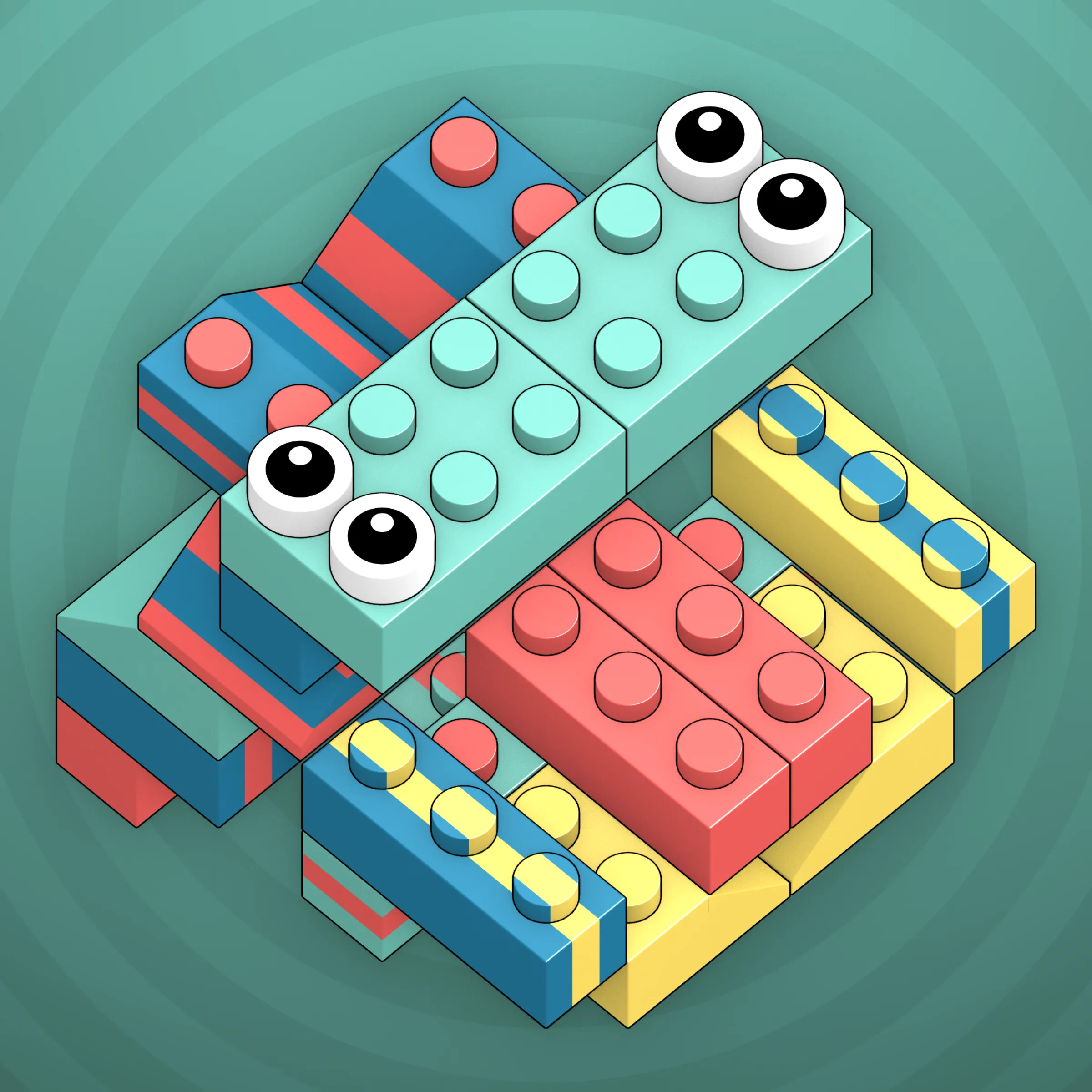 The project focuses on how easily one assigns meaning to seemingly random combinations of blocks, giving them personality and creating emotional connections.

I was inspired by Ringers, in which people see animals and other characters. I wanted to amplify this quality, and the idea of sculptures made of blocks clicked! Endless combinations, funny characters, and my passion for cubes, voxels, and modular systems.

To make the sculptures, I used technique of hybrid voxel raymarching, so we can say, the sculptures are made of colored void in a reflected space. Some of them may seem impossible due to the lack of perspective, but sooner or later it all clicks! It helps to keep in mind that all shapes are symmetrical.

The script uses modern features of GPU so it's supposed to work only on desktop: Chrome, Firefox or Safari