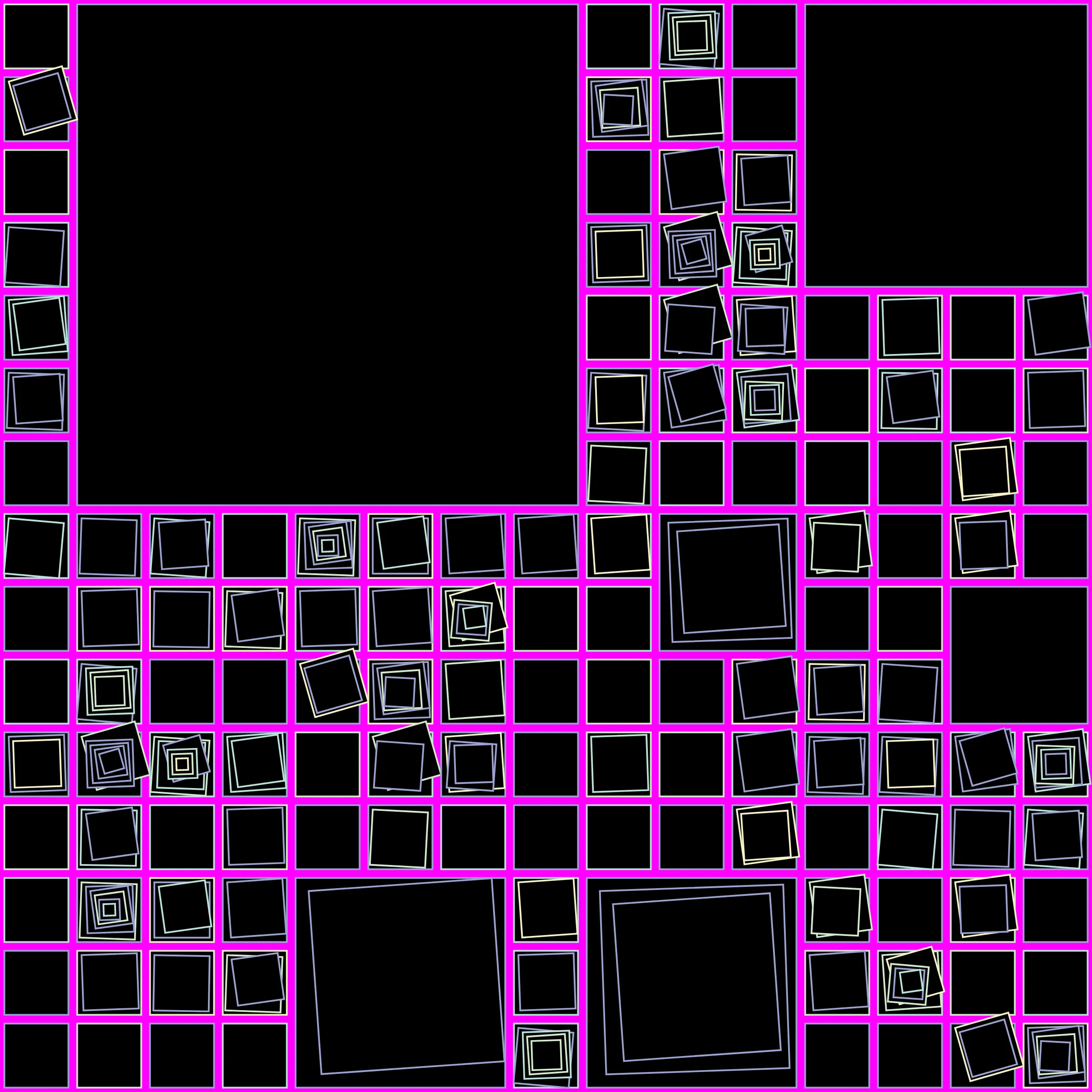 My interpretation of Aerial View is a bird's Eye View over a city block with illuminated/twisted buildings and light trails. It uses an on-chain stored algorithm to represent the generative artwork based on a hash. Each Aerial comes with different distances, building elevations, rotations and colors. Welcome to my genesis project and the first step on my on-chain journey!