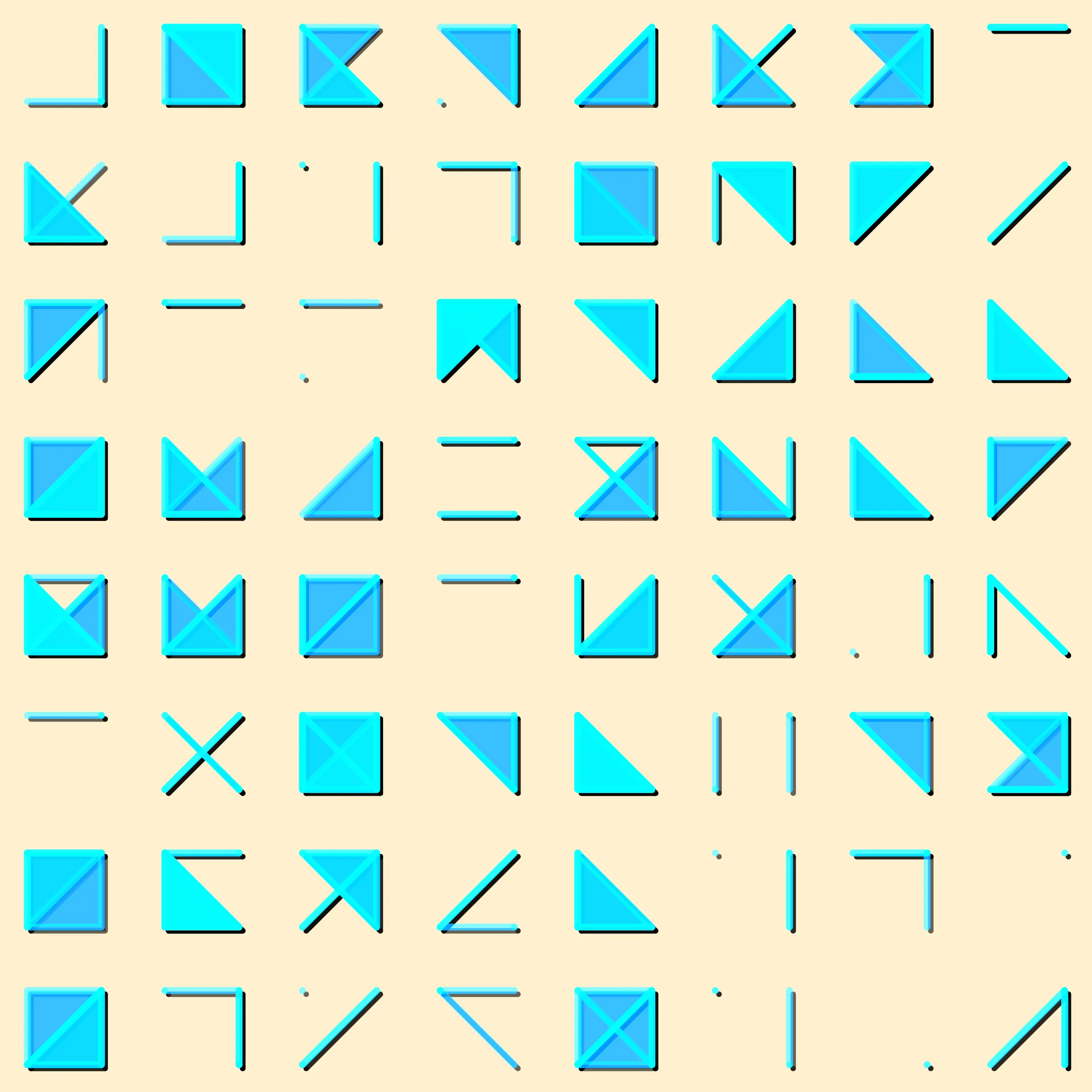 Simple rules - complex patterns. An exploration of abstract variation through generative symbols.