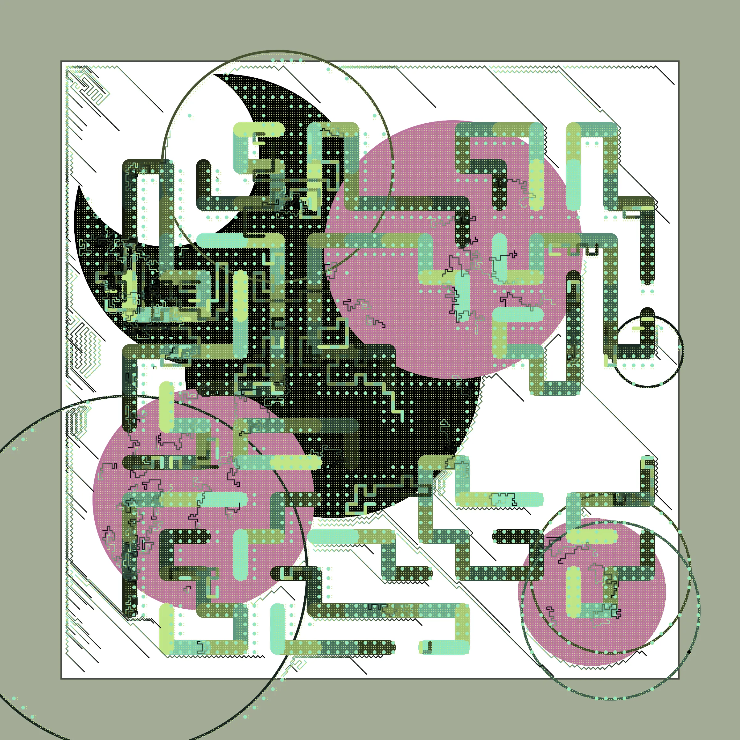 ﻿Abstraction is a complex abstract artwork created in several stages where each new element drawn takes into account the elements drawn in the previous stages.