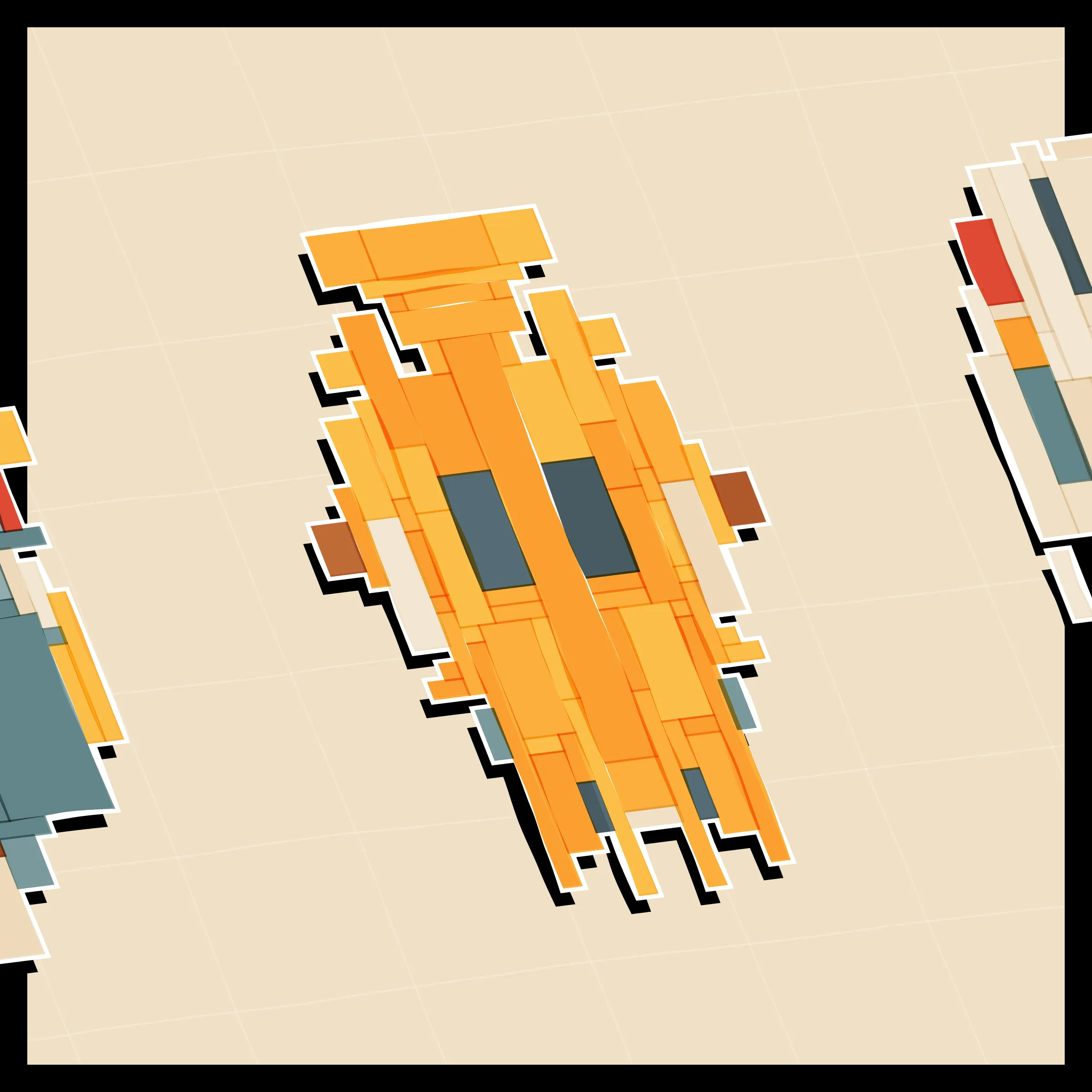 Perfectly symmetric - imperfectly drawn. Exploring the contrast between precision and chance in a playful spacecraft / papercraft setting. 