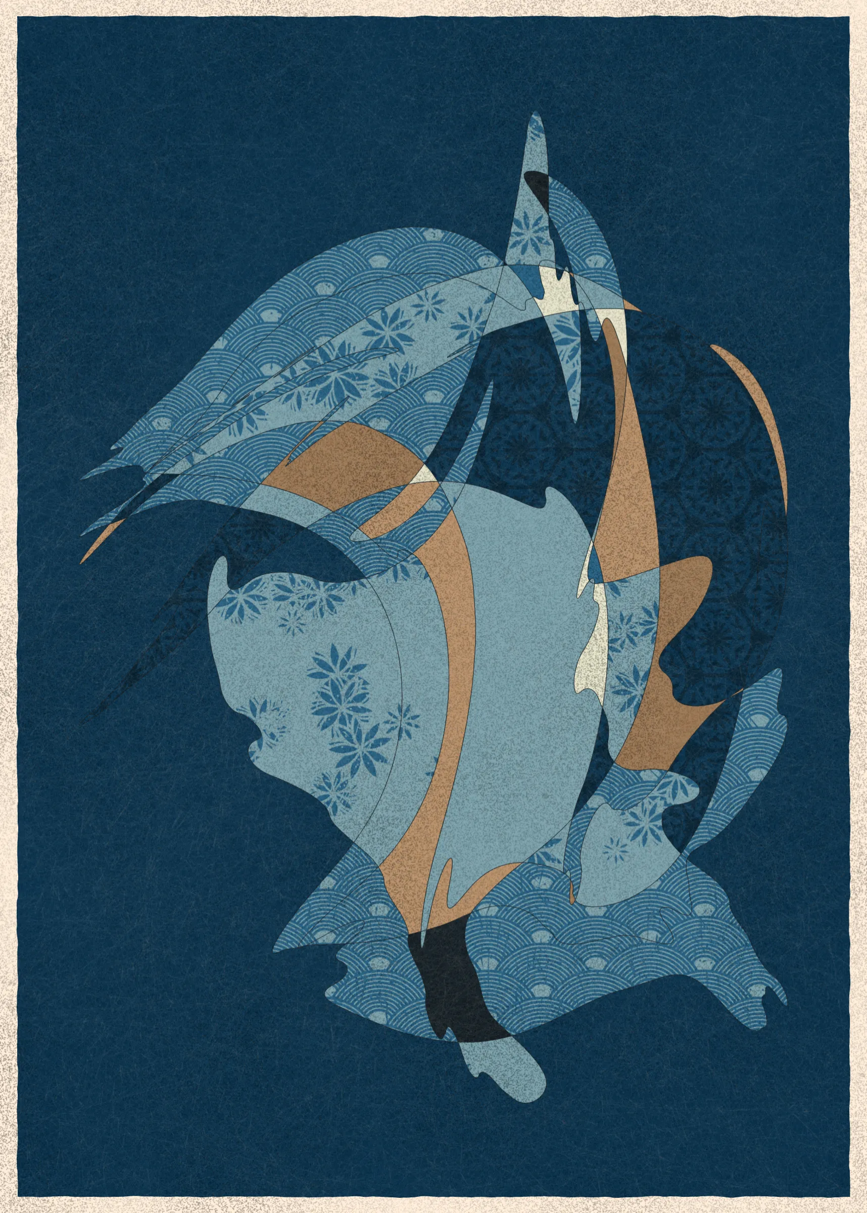 Memories of Qilin is inspired by traditional East Asian art. It channels the sense of movement and fluidity found in classical Chinese brushwork, while drawing from the colors, patterns, and forms of ukiyo-e woodblock prints. 

The series explores elements of folklore, evoking the mythological imagery of dragons, phoenixes, flowers, and mountains.  The title references a fabled chimerical beast found throughout East Asian mythology (while the qilin is its Chinese name, it is also known in Korea as the girin and Japan as the kirin) that represents prosperity and luck.

Viewers are invited to interpret elusive forms that verge on representation. As with the stories passed on through generations, each piece is imagined, organic, and ever-in-flux.