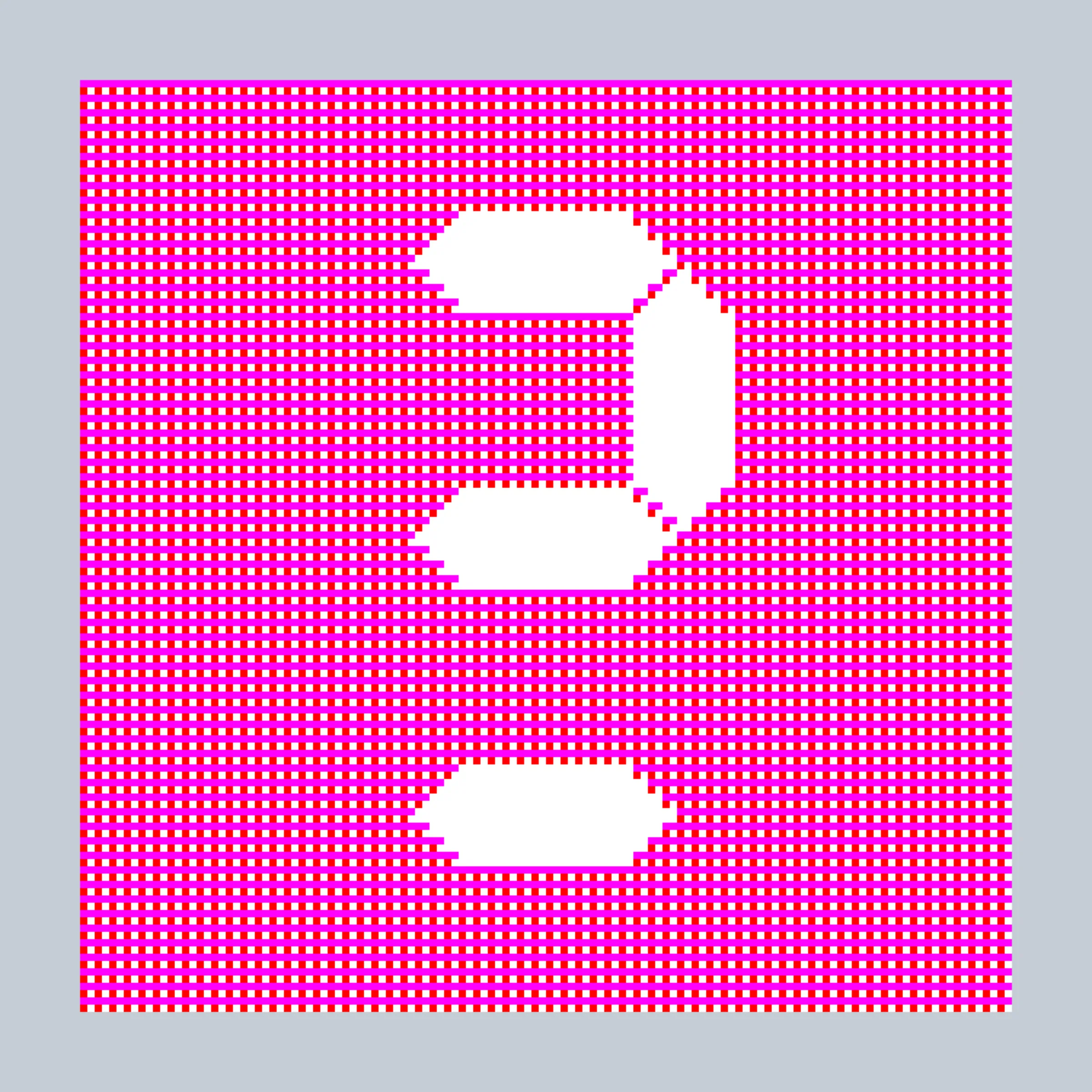 The essence of all things digital is– the bit. One or Zero. On or Off. Where digital becomes analog. This piece pays tribute to our digital legacy of 8-bit color and 7-segment LED displays– technological limitations which are mirrored in the constraints of putting art on the blockchain. Although the image represents the art, the art of the token itself is the code– which renders everything bitwise, pixel by pixel, all contained within 27-bits of information.