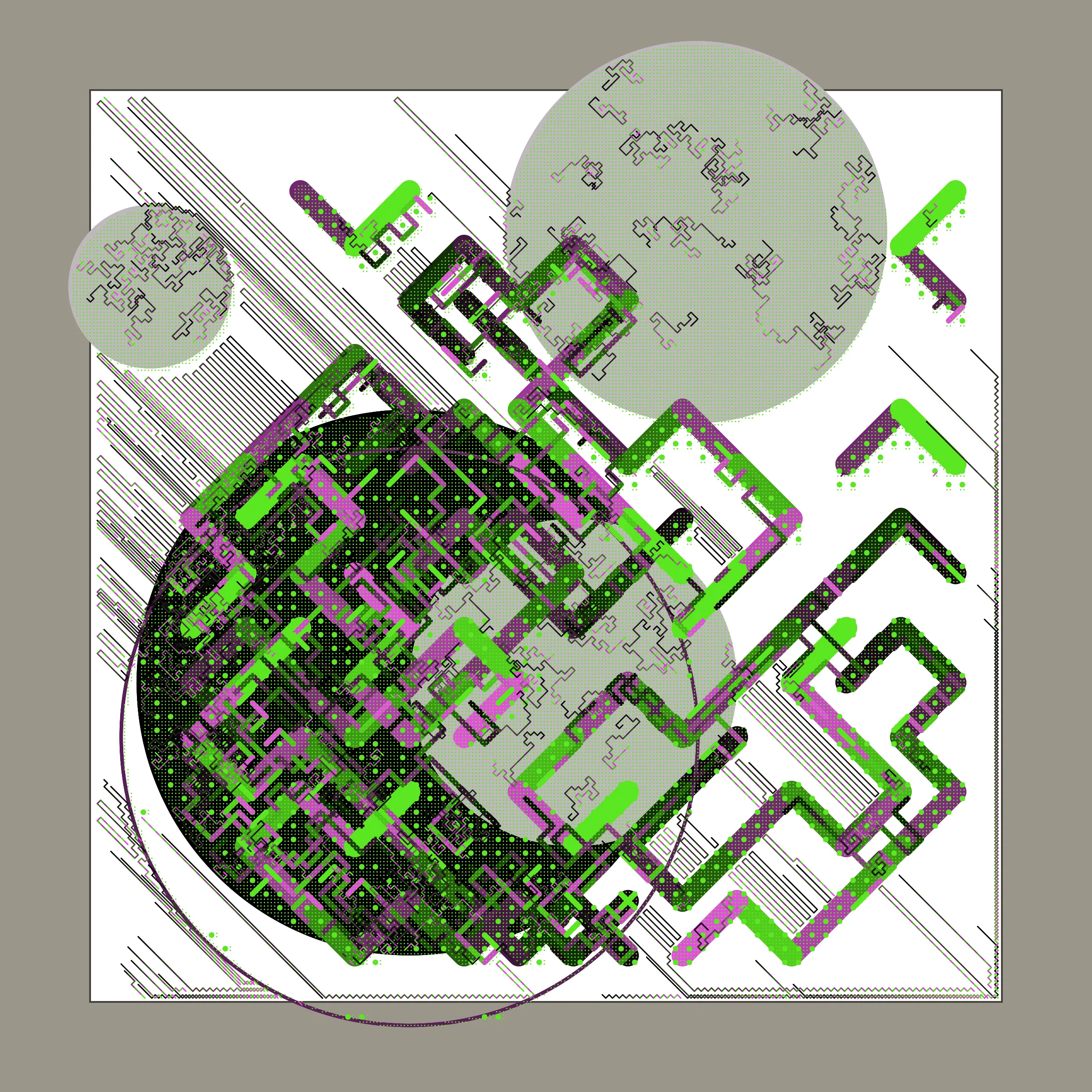 ﻿Abstraction is a complex abstract artwork created in several stages where each new element drawn takes into account the elements drawn in the previous stages.