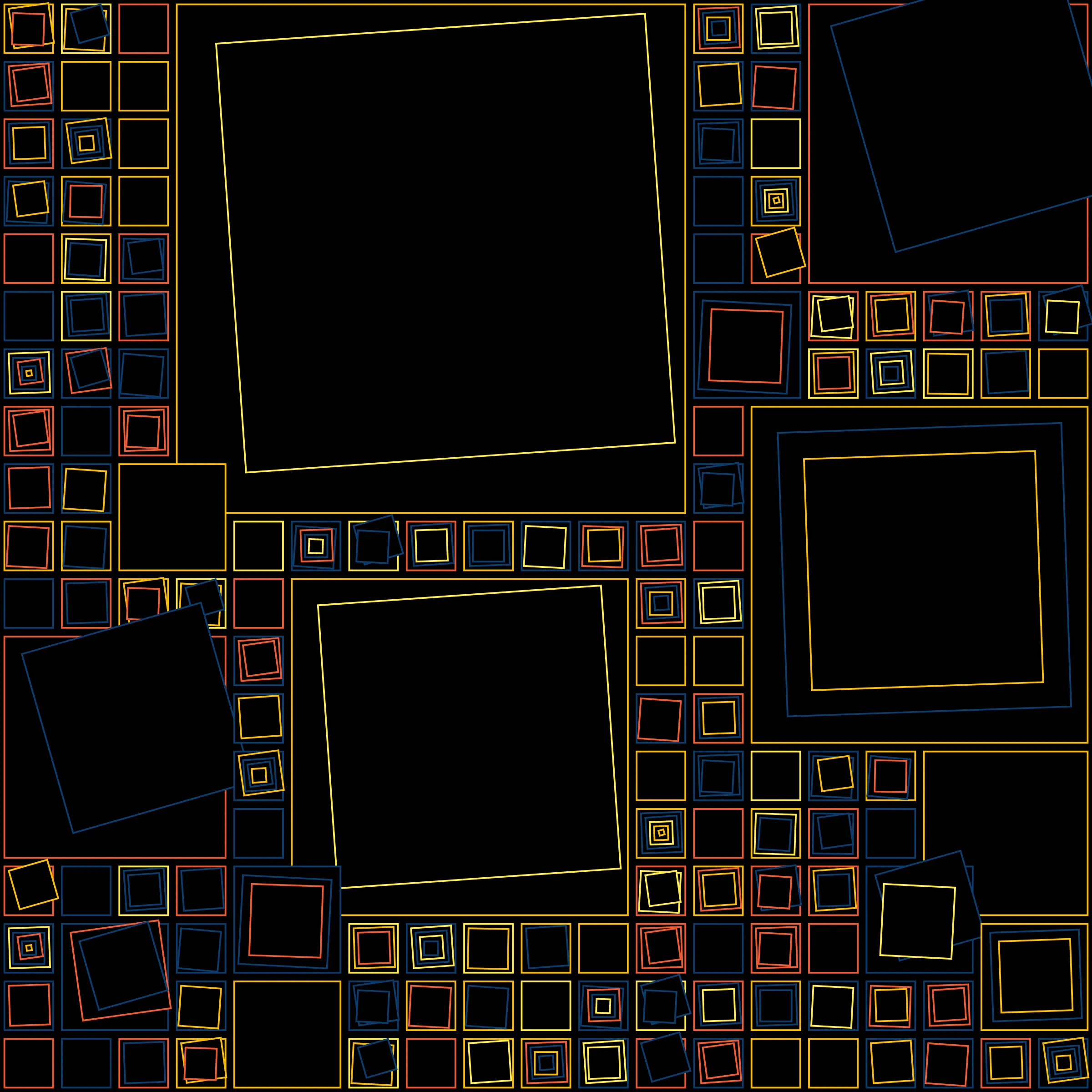 My interpretation of Aerial View is a bird's Eye View over a city block with illuminated/twisted buildings and light trails. It uses an on-chain stored algorithm to represent the generative artwork based on a hash. Each Aerial comes with different distances, building elevations, rotations and colors. Welcome to my genesis project and the first step on my on-chain journey!