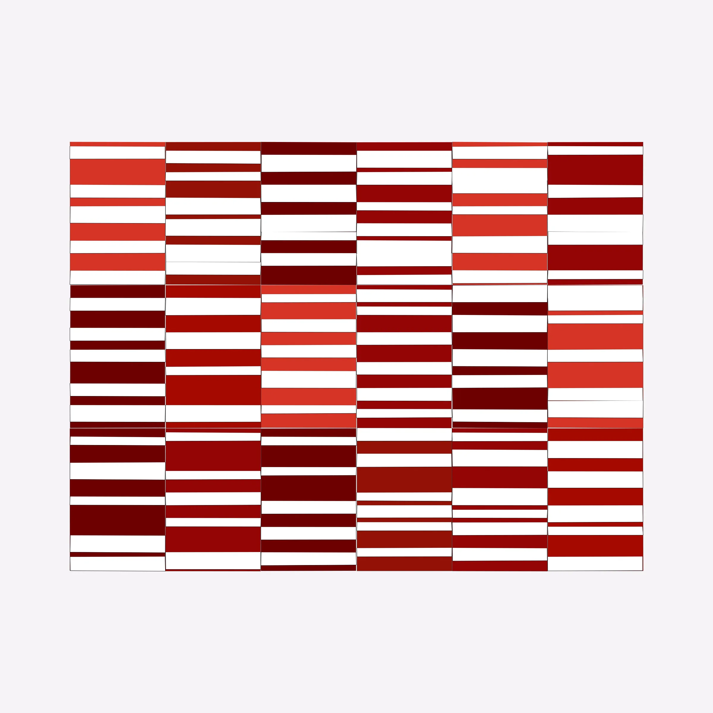 Attempts at perfection are destined to fail. This project embraces the impossibility of perfection in human execution and digitally simulates these imperfections.

In his abstract minimalist work, visual artist Wouter Kalis steers away from meaning. Horizontal black and white paper strips are placed on colored paper panels and one strip dictates the placing of the next. However, each attempt at perfection ends in failure. These mistakes have now become the signature of his work and contribute to the depth of content.

Digital representations of minimalist art can be executed to perfection but are less interesting to look at. In this project, artist Wouter Kalis and his son, software engineer Rosco Kalis, together attempt to recreate the human touch in digital art, the imperfection. 

The project displays computer-generated digital works similar to the physical works made out of paper. The colors of the digital panels are directly derived from the colors of the paper used for the physical work. The digital works can thus be reproduced using real paper. Please see the project website for details if you're interested in purchasing a handmade physical reproduction of your NFT.