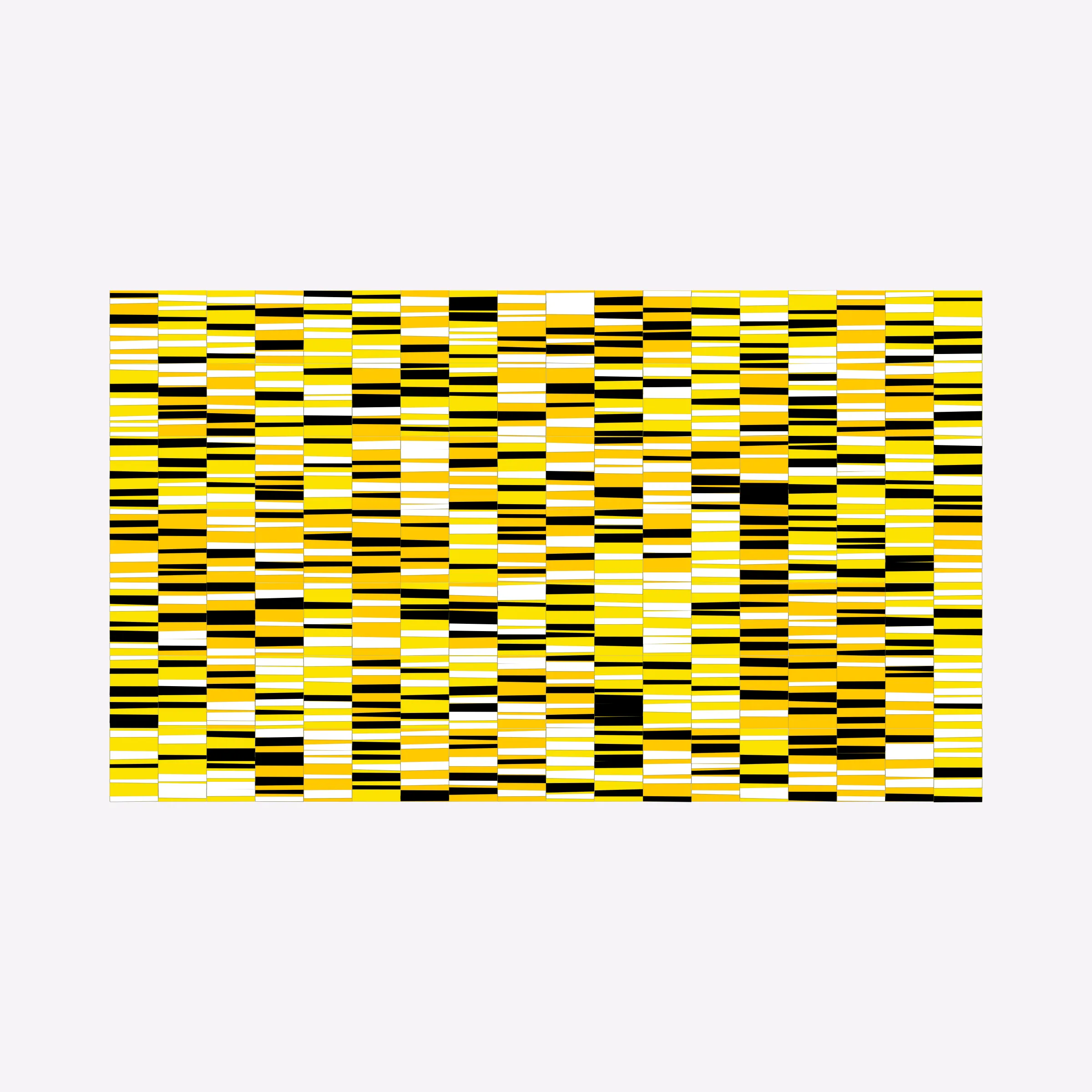 Attempts at perfection are destined to fail. This project embraces the impossibility of perfection in human execution and digitally simulates these imperfections.

In his abstract minimalist work, visual artist Wouter Kalis steers away from meaning. Horizontal black and white paper strips are placed on colored paper panels and one strip dictates the placing of the next. However, each attempt at perfection ends in failure. These mistakes have now become the signature of his work and contribute to the depth of content.

Digital representations of minimalist art can be executed to perfection but are less interesting to look at. In this project, artist Wouter Kalis and his son, software engineer Rosco Kalis, together attempt to recreate the human touch in digital art, the imperfection. 

The project displays computer-generated digital works similar to the physical works made out of paper. The colors of the digital panels are directly derived from the colors of the paper used for the physical work. The digital works can thus be reproduced using real paper. Please see the project website for details if you're interested in purchasing a handmade physical reproduction of your NFT.