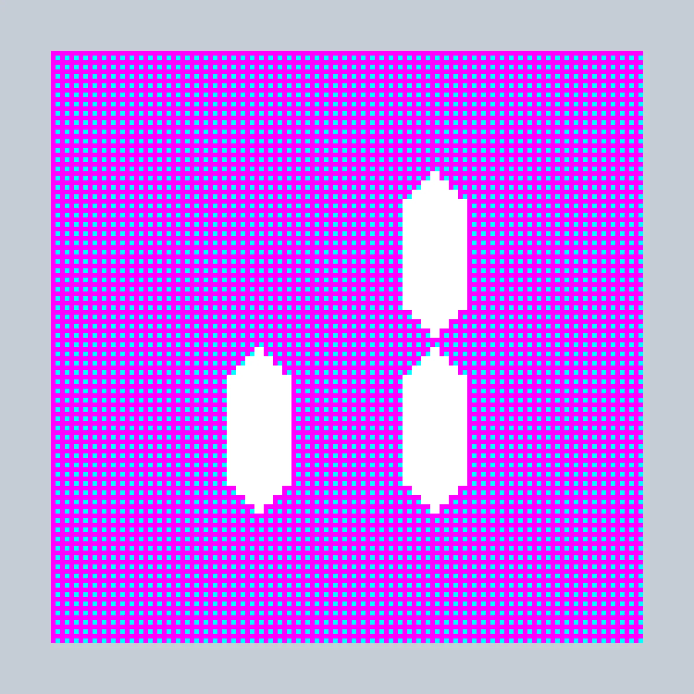 The essence of all things digital is– the bit. One or Zero. On or Off. Where digital becomes analog. This piece pays tribute to our digital legacy of 8-bit color and 7-segment LED displays– technological limitations which are mirrored in the constraints of putting art on the blockchain. Although the image represents the art, the art of the token itself is the code– which renders everything bitwise, pixel by pixel, all contained within 27-bits of information.