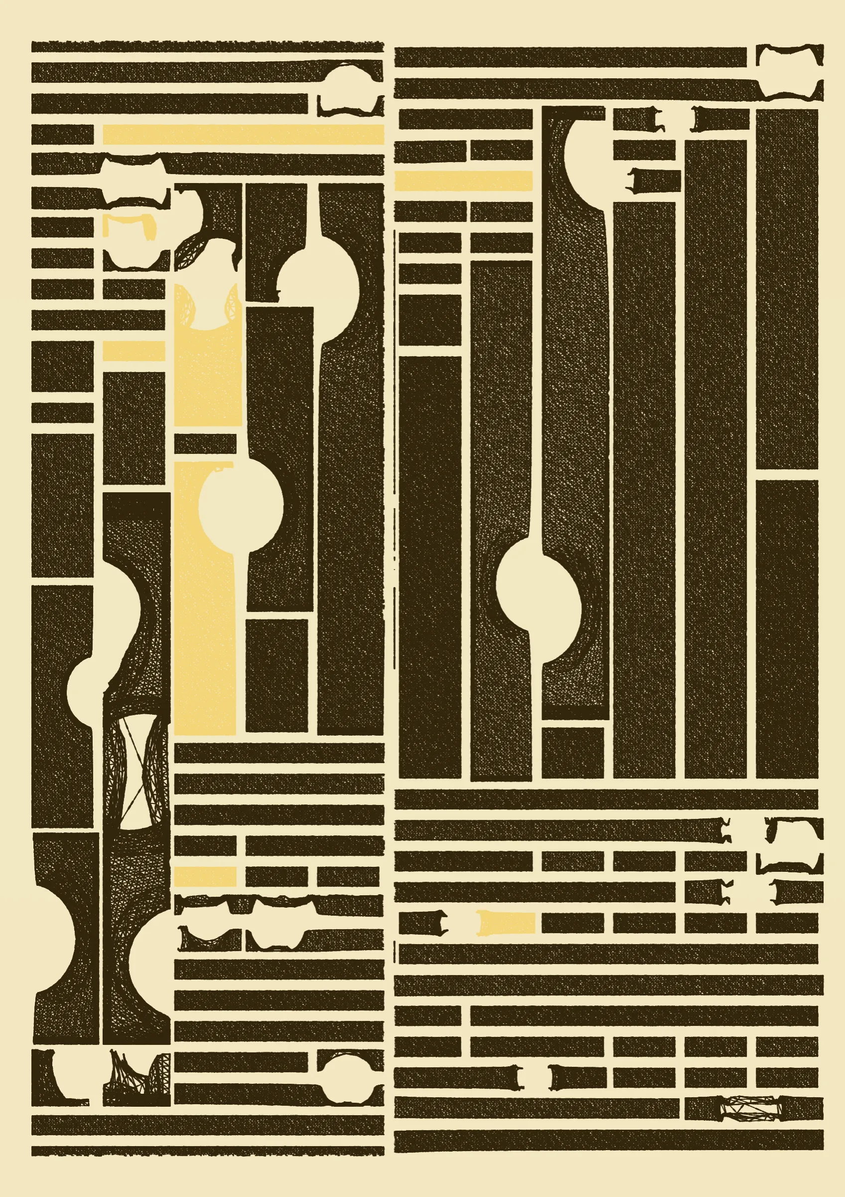 "Edifice" is a series of 976 massive, deteriorating structures built on strange terrain. It is an exploration of buildings being conceptualized, constructed, and eroded away under a wide variety of conditions. Edifice's outputs run the gamut between minimal and maximal, with some showing few large, static blocks of color, and others many small, highly textured and warped shapes. Each image is progressively constructed in front of the viewer's eyes. It is a system full of surprises that I'm excited to share with the world.
