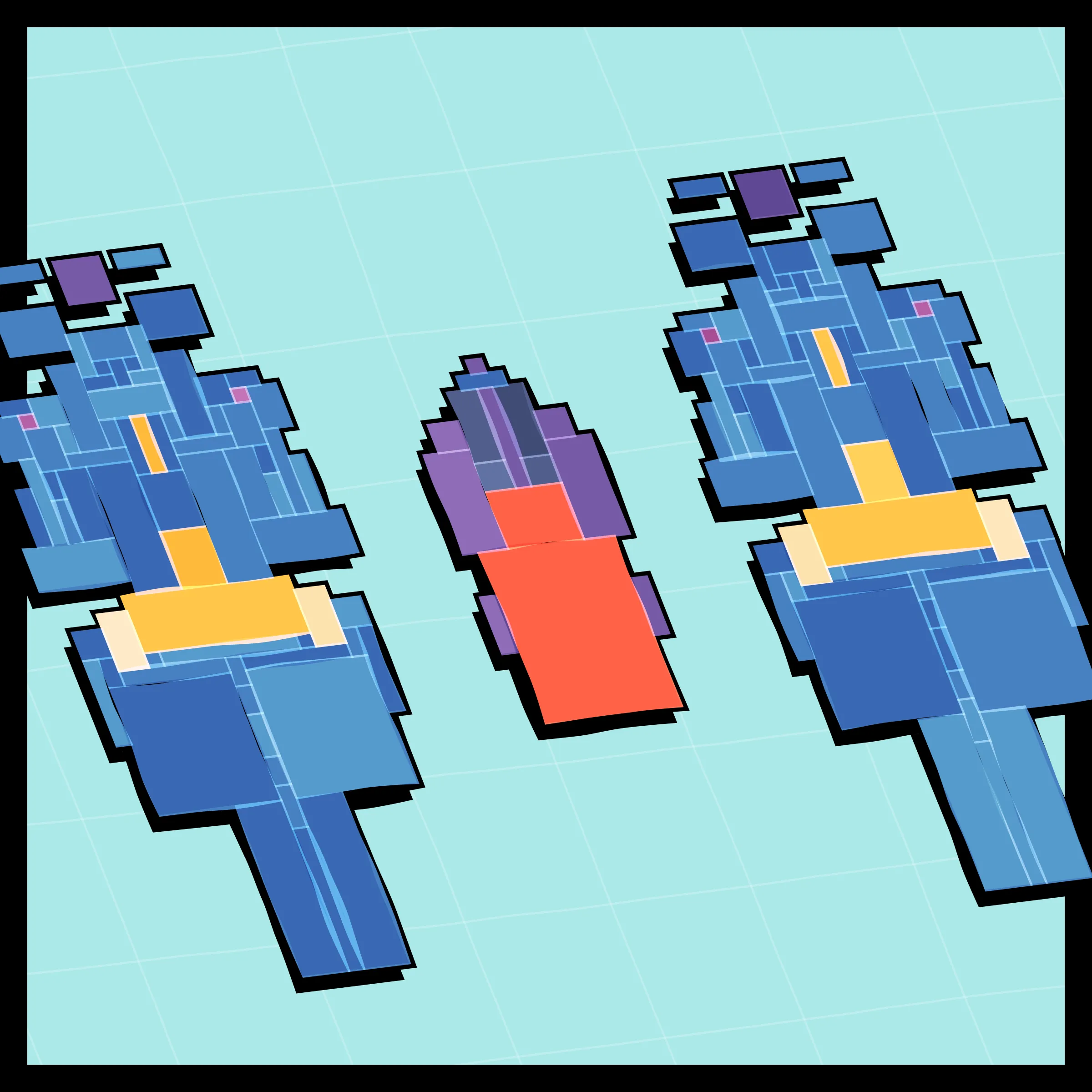 Perfectly symmetric - imperfectly drawn. Exploring the contrast between precision and chance in a playful spacecraft / papercraft setting. 