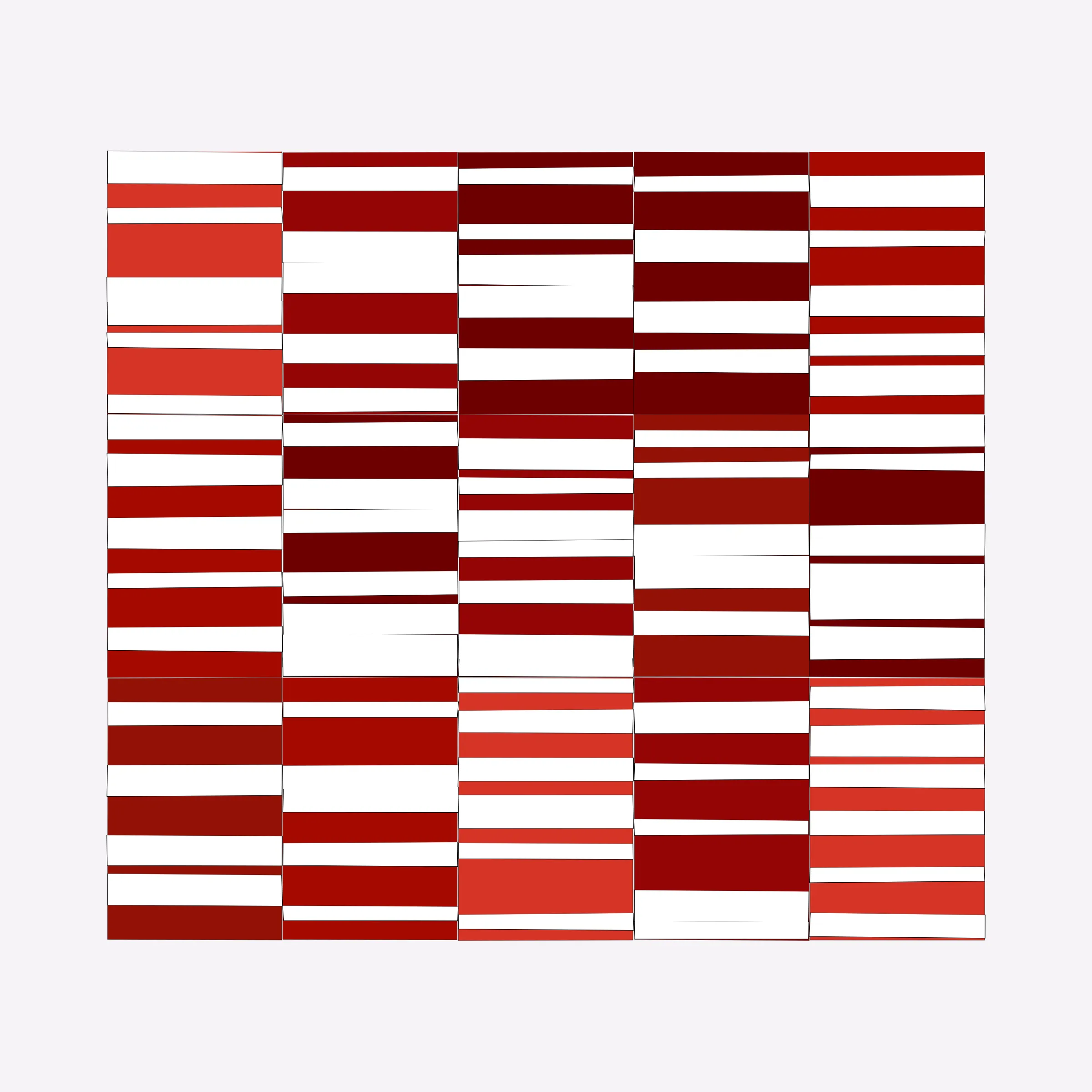 Attempts at perfection are destined to fail. This project embraces the impossibility of perfection in human execution and digitally simulates these imperfections.

In his abstract minimalist work, visual artist Wouter Kalis steers away from meaning. Horizontal black and white paper strips are placed on colored paper panels and one strip dictates the placing of the next. However, each attempt at perfection ends in failure. These mistakes have now become the signature of his work and contribute to the depth of content.

Digital representations of minimalist art can be executed to perfection but are less interesting to look at. In this project, artist Wouter Kalis and his son, software engineer Rosco Kalis, together attempt to recreate the human touch in digital art, the imperfection. 

The project displays computer-generated digital works similar to the physical works made out of paper. The colors of the digital panels are directly derived from the colors of the paper used for the physical work. The digital works can thus be reproduced using real paper. Please see the project website for details if you're interested in purchasing a handmade physical reproduction of your NFT.