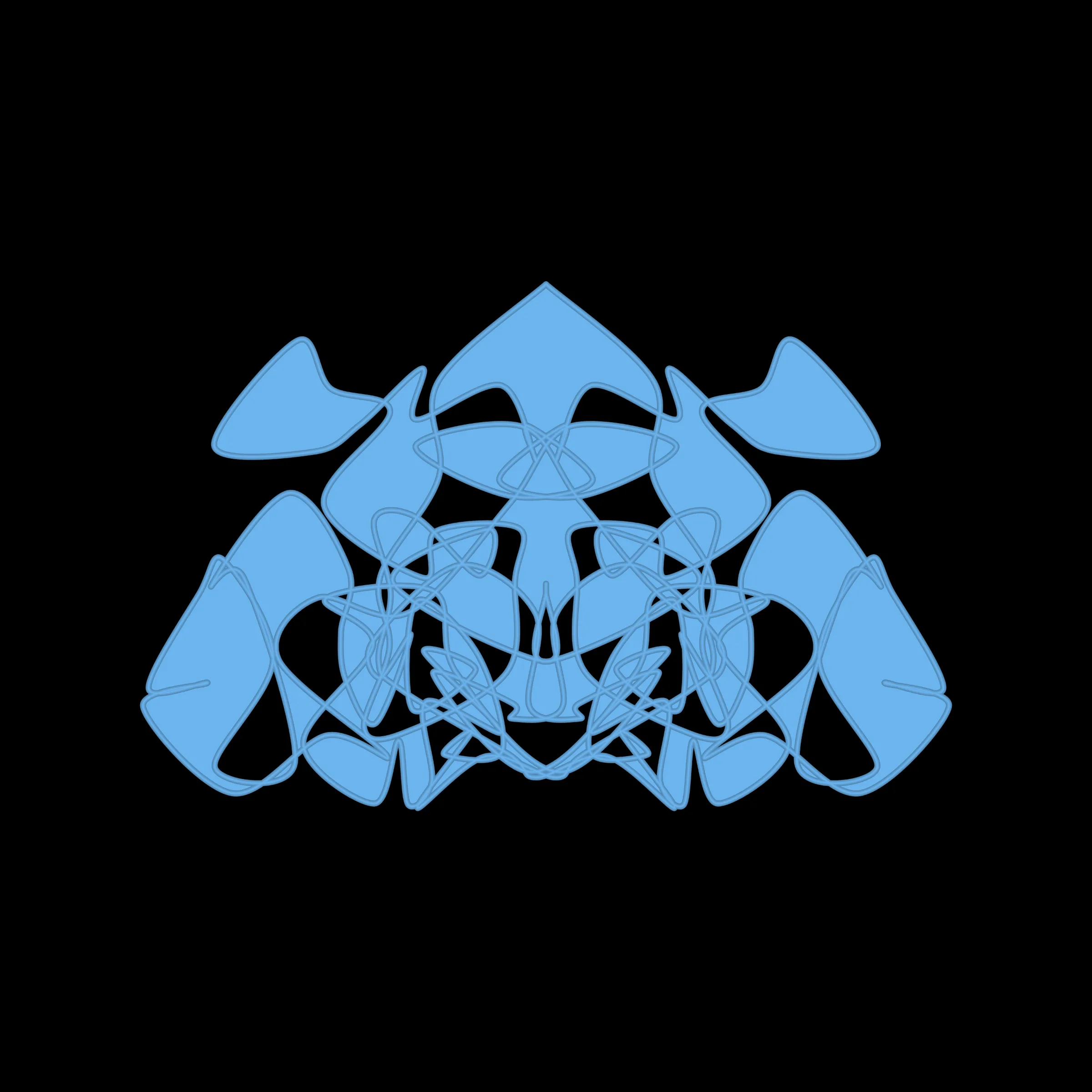 A cryptoart collectible series to indulge the irrepressible human compulsion for pareidolia. This algorithmic homage to Hermann Rorschach's inkblot perception test will help you externalize your inner world onto the sometimes elegant, sometimes inchoate curves of a unique, one-of-a-kind, ownable cryptoblot on the Ethereum blockchain. What will YOUR cryptoblot reveal about you?