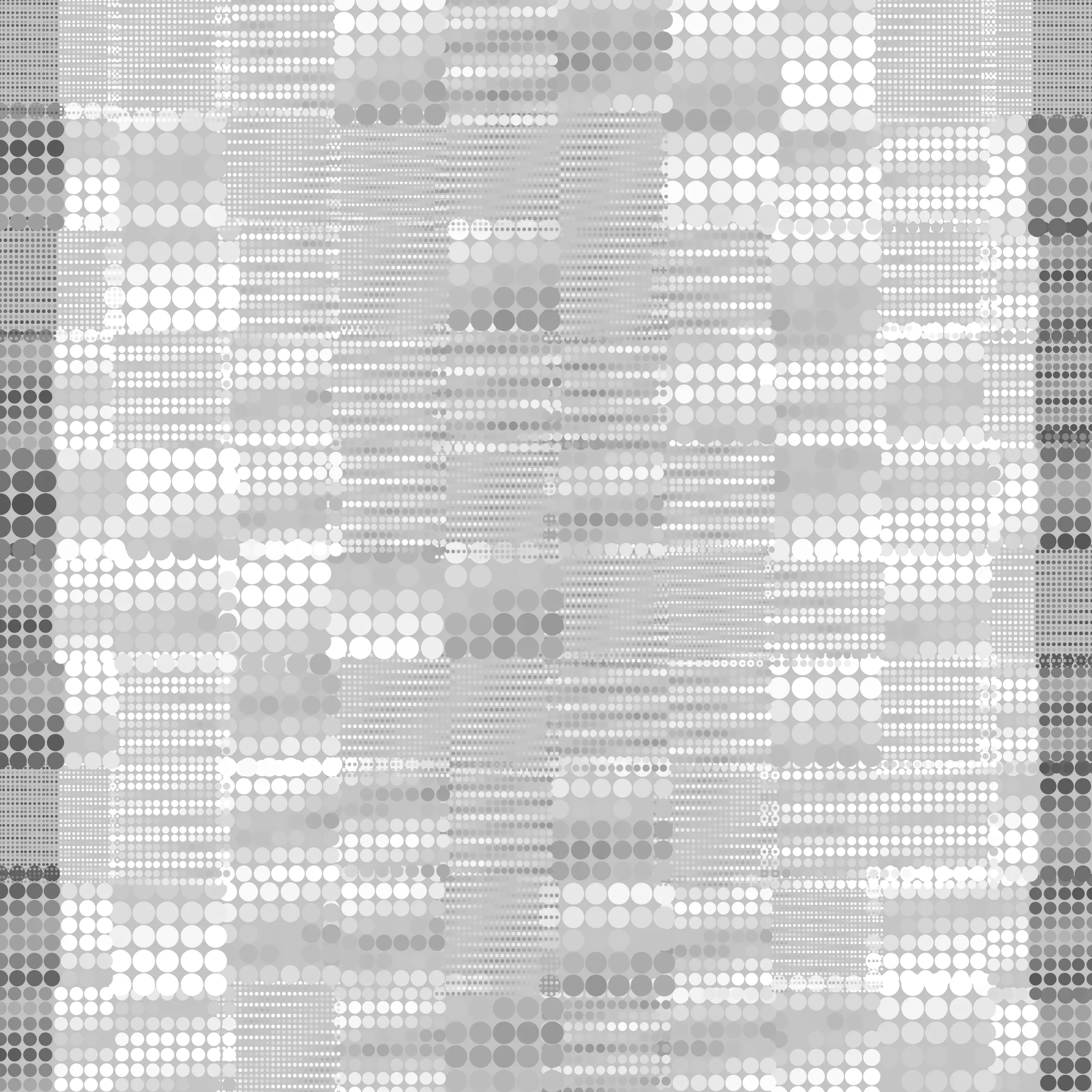 Dot Matrix Gradient Study takes my approach of splitting the canvas into "patches", which each have their own stipple sizing, density, and layering, and distorts this process to create outputs which blur the lines of recognizable stippling. This piece is an exploration of creating abstract forms with stippling rather than depicting figurative ones. All pieces in this series are composed purely with dots. Some more than others. 50% of sales proceeds from Dot Matrix Gradient Study were donated on-chain at the time of mint to GiveDirectly, where the funds will be directed to helping those in poverty. 