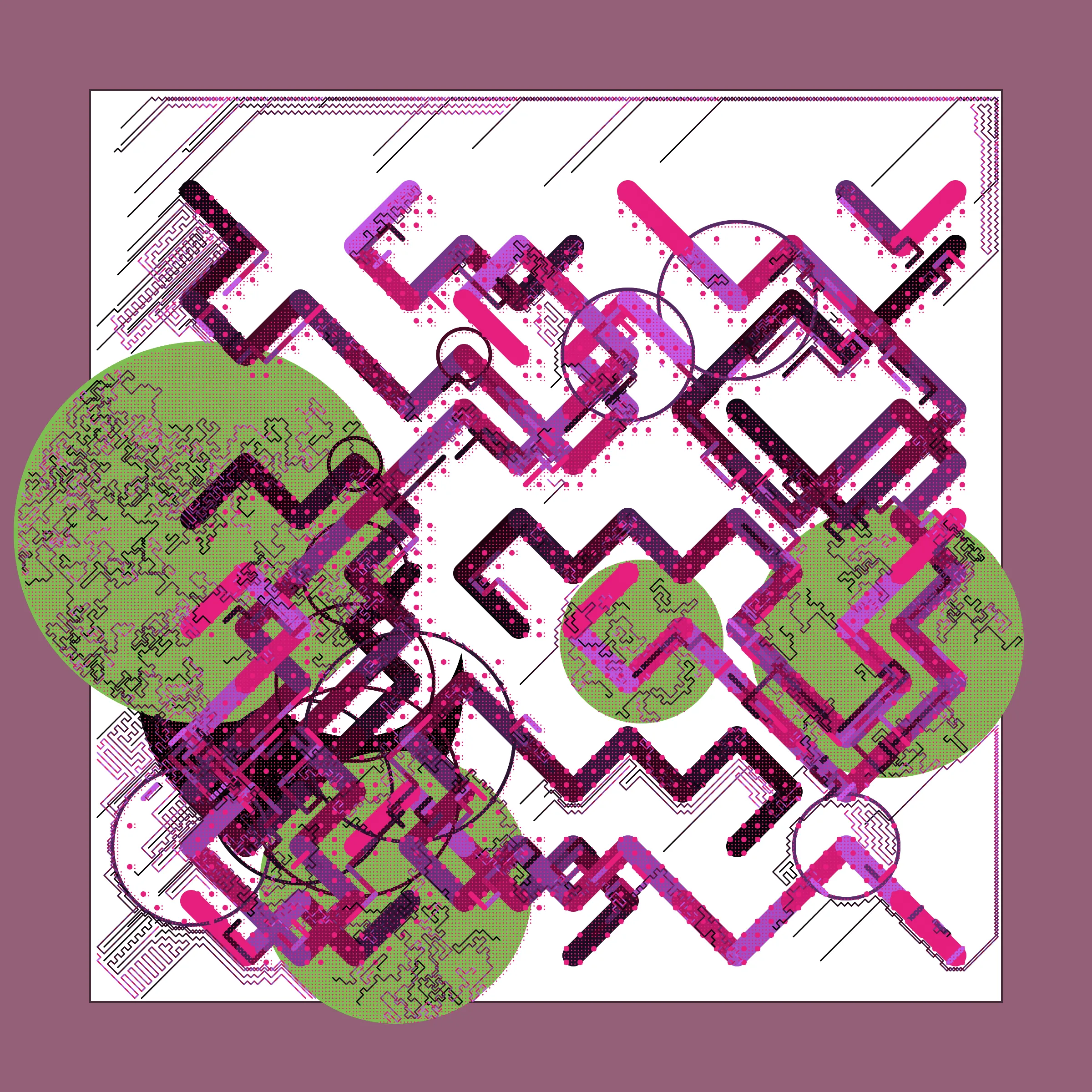 ﻿Abstraction is a complex abstract artwork created in several stages where each new element drawn takes into account the elements drawn in the previous stages.