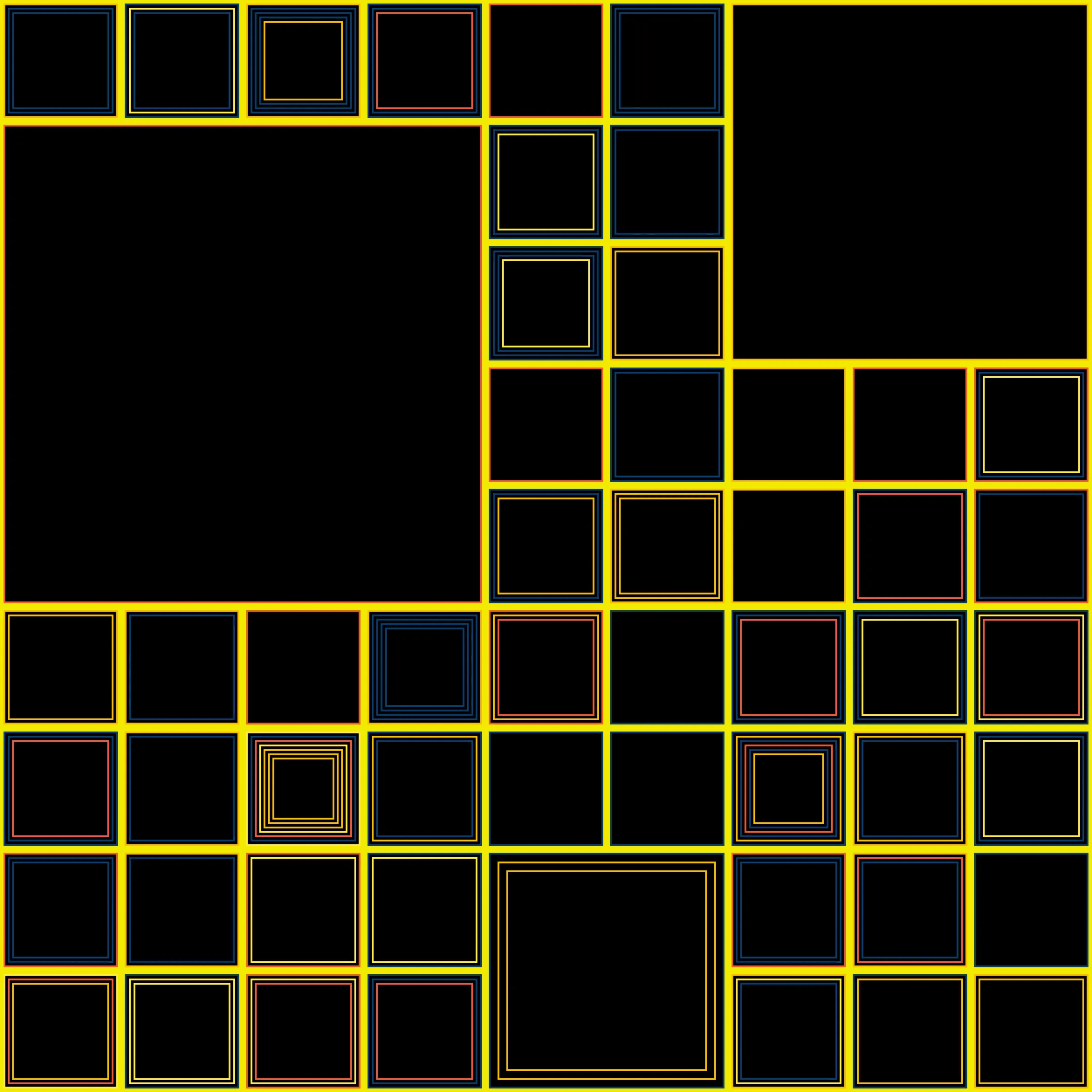 My interpretation of Aerial View is a bird's Eye View over a city block with illuminated/twisted buildings and light trails. It uses an on-chain stored algorithm to represent the generative artwork based on a hash. Each Aerial comes with different distances, building elevations, rotations and colors. Welcome to my genesis project and the first step on my on-chain journey!