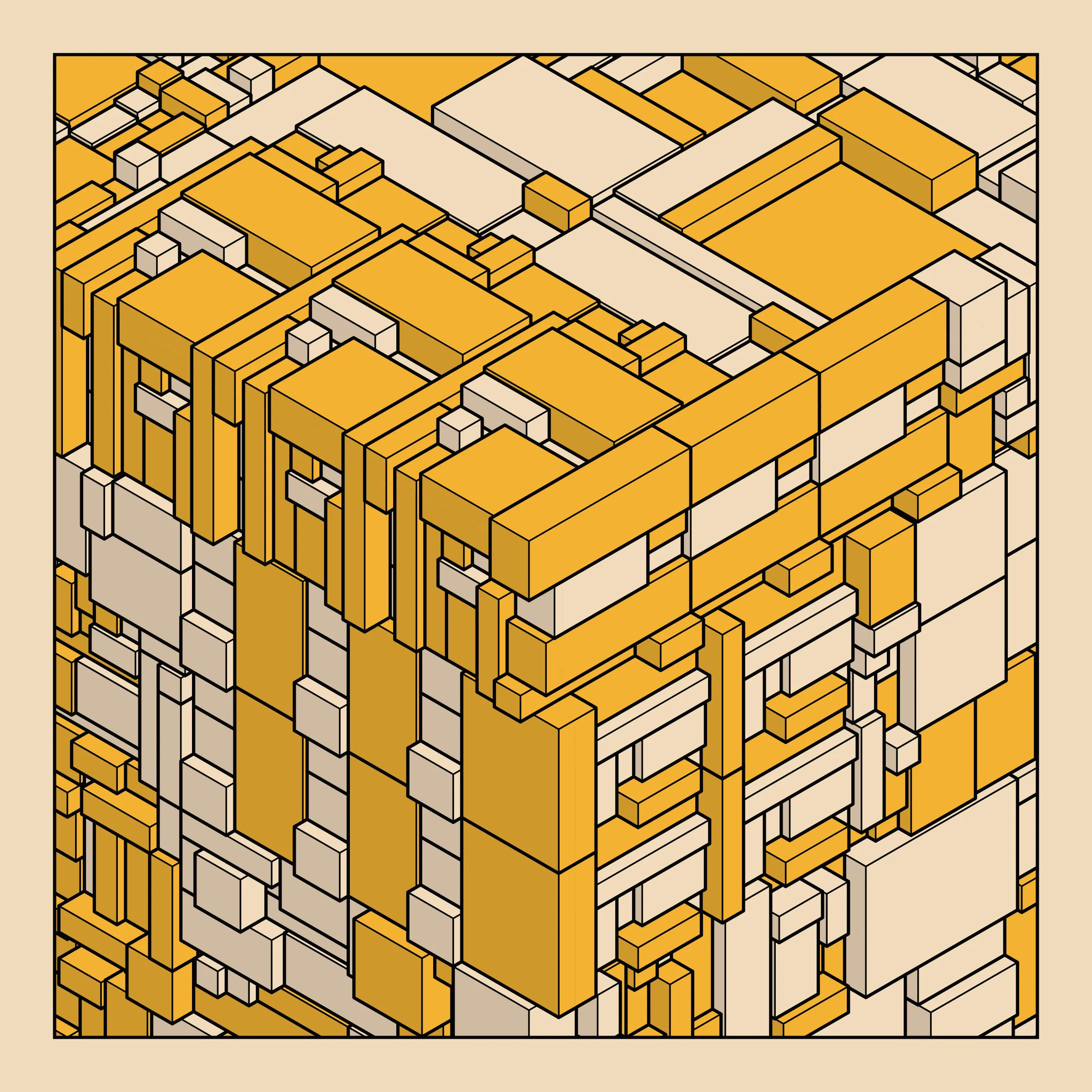 Archetype explores the use of repetition as a counterweight to unruly, random structures. As each single component look chaotic alone, the repetition brings along a sense of intentionality, ultimately resulting in a complex, yet satisfying expression.