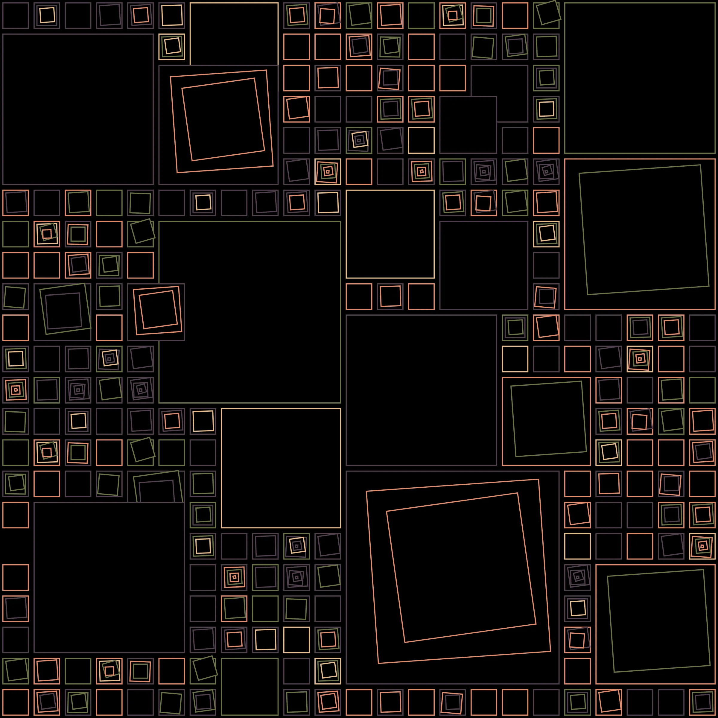 My interpretation of Aerial View is a bird's Eye View over a city block with illuminated/twisted buildings and light trails. It uses an on-chain stored algorithm to represent the generative artwork based on a hash. Each Aerial comes with different distances, building elevations, rotations and colors. Welcome to my genesis project and the first step on my on-chain journey!
