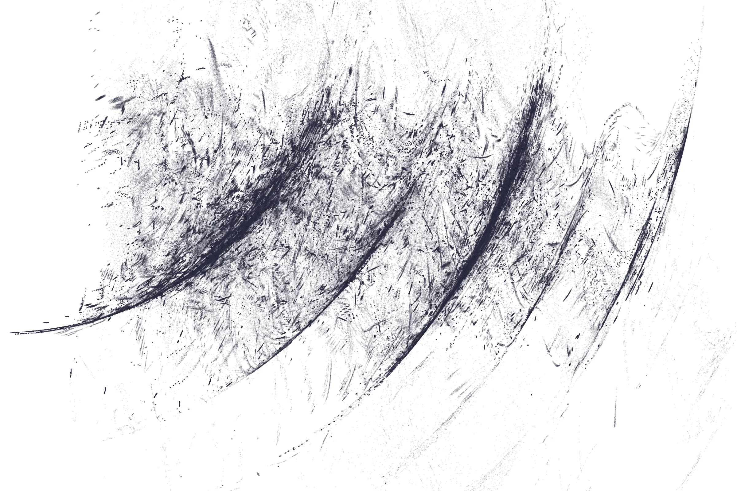 "Attraction" is a system that draws single pixels, one by one, according to a set of rules inspired by the 'Chaos Game'.
Additionally, trigonometric functions may be used to displace pixels, resulting in wave patterns.

All unique properties of each artwork are defined by the token's hash. This hash will set all the parameters: the color palette, the positioning of objects and the rules by which pixels are drawn.

By the nature of this system, several well known patterns from computing and math may appear in the artworks.