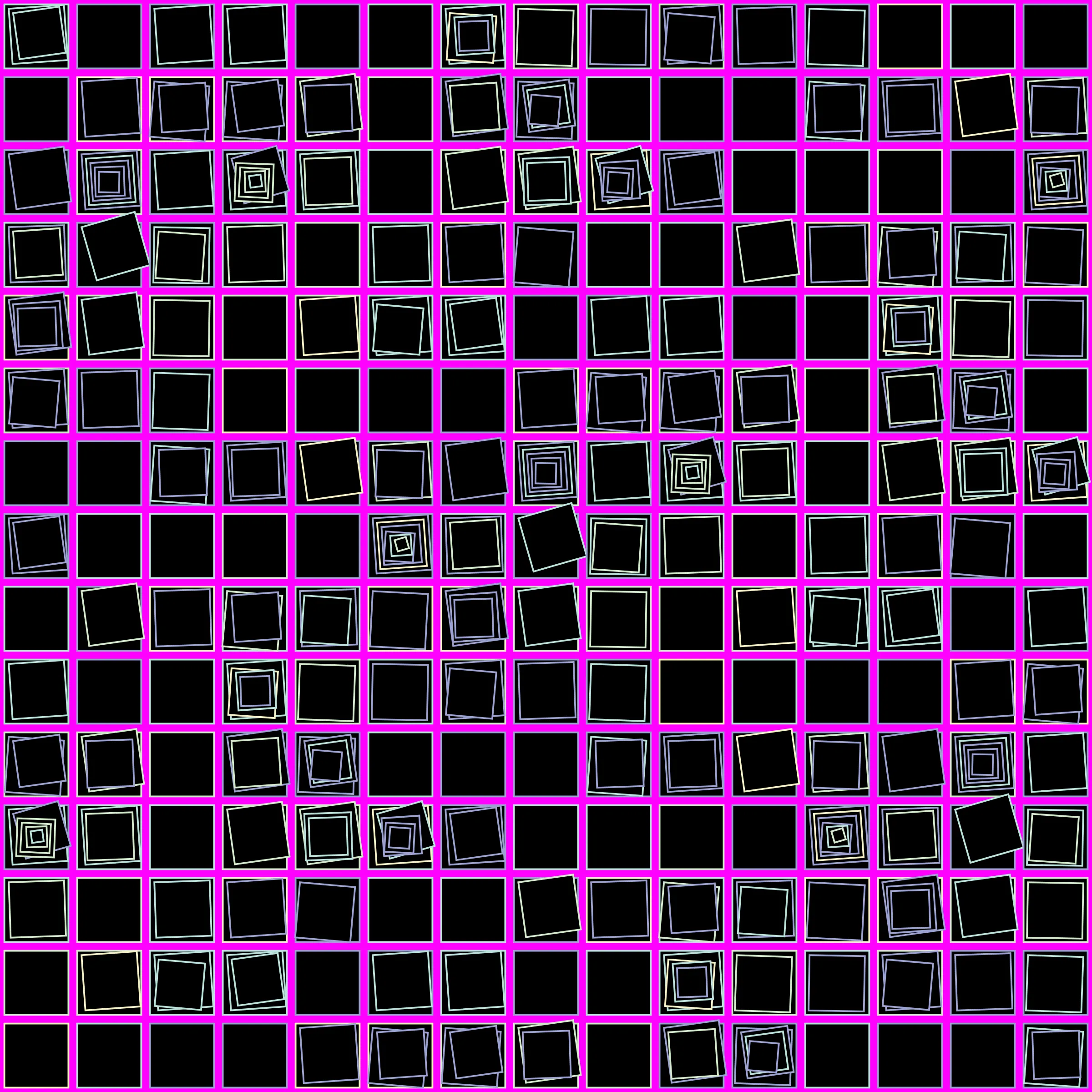 My interpretation of Aerial View is a bird's Eye View over a city block with illuminated/twisted buildings and light trails. It uses an on-chain stored algorithm to represent the generative artwork based on a hash. Each Aerial comes with different distances, building elevations, rotations and colors. Welcome to my genesis project and the first step on my on-chain journey!