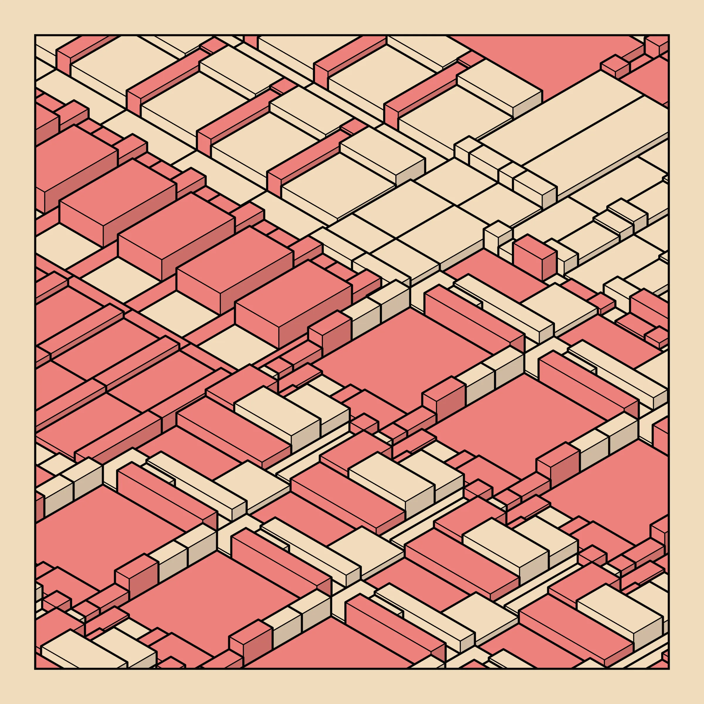Archetype explores the use of repetition as a counterweight to unruly, random structures. As each single component look chaotic alone, the repetition brings along a sense of intentionality, ultimately resulting in a complex, yet satisfying expression.