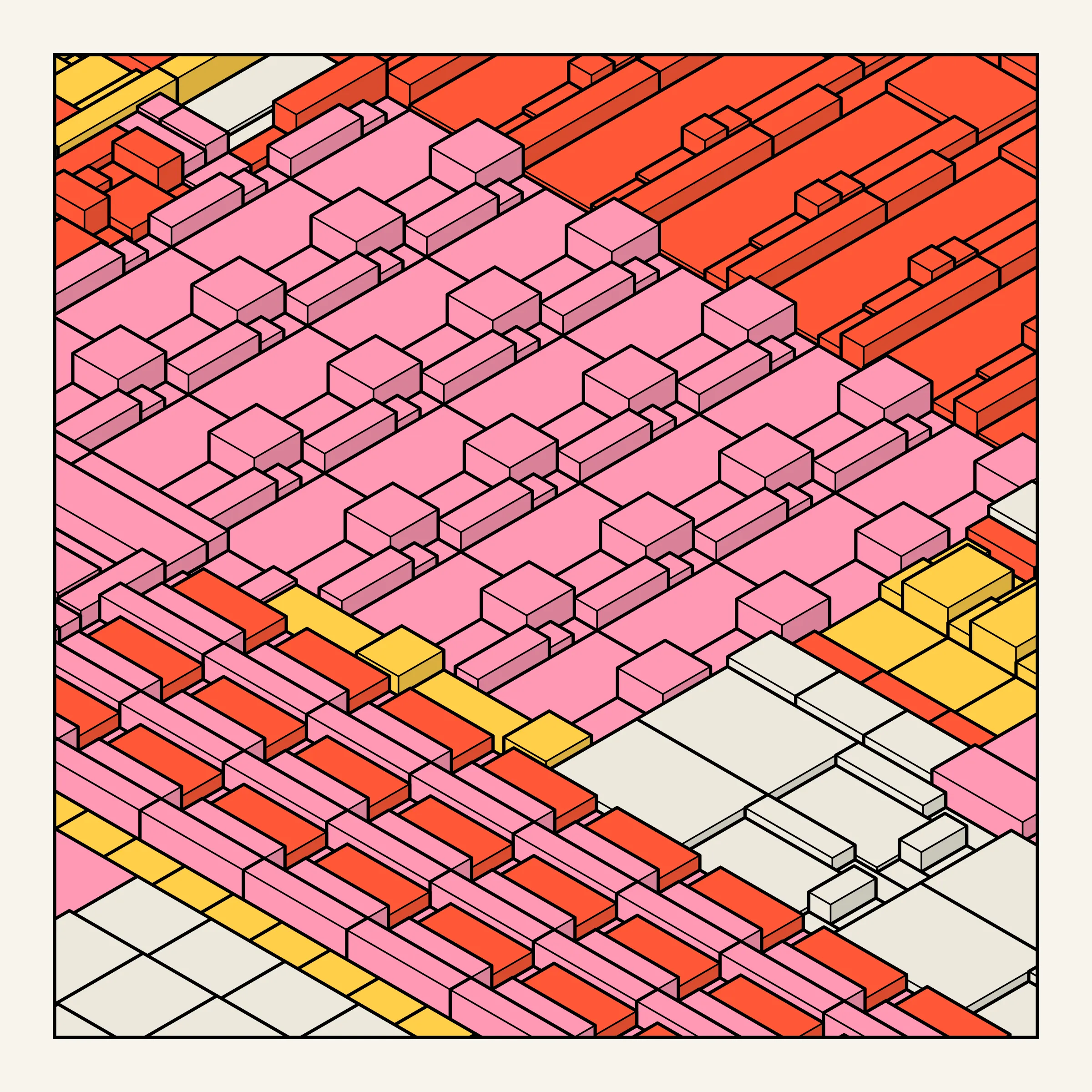 Archetype explores the use of repetition as a counterweight to unruly, random structures. As each single component look chaotic alone, the repetition brings along a sense of intentionality, ultimately resulting in a complex, yet satisfying expression.