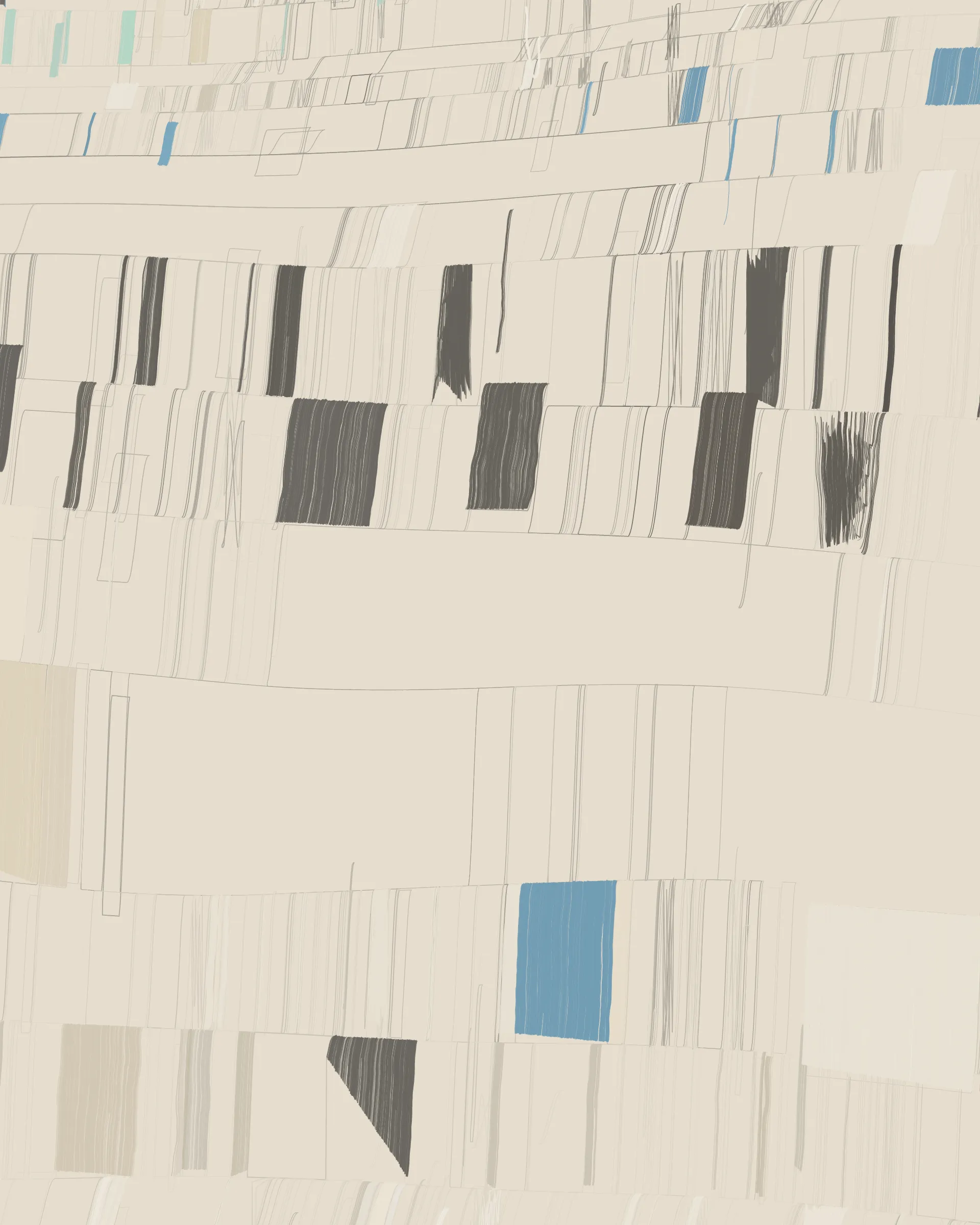 Incomplete Control is about letting go, allowing room for error and imperfection. It is a meditation on the relation between analogue and computational aesthetics. The output space is a continuous spectrum. Each iteration has its own character to discover and enjoy, if you are willing to give it the time.