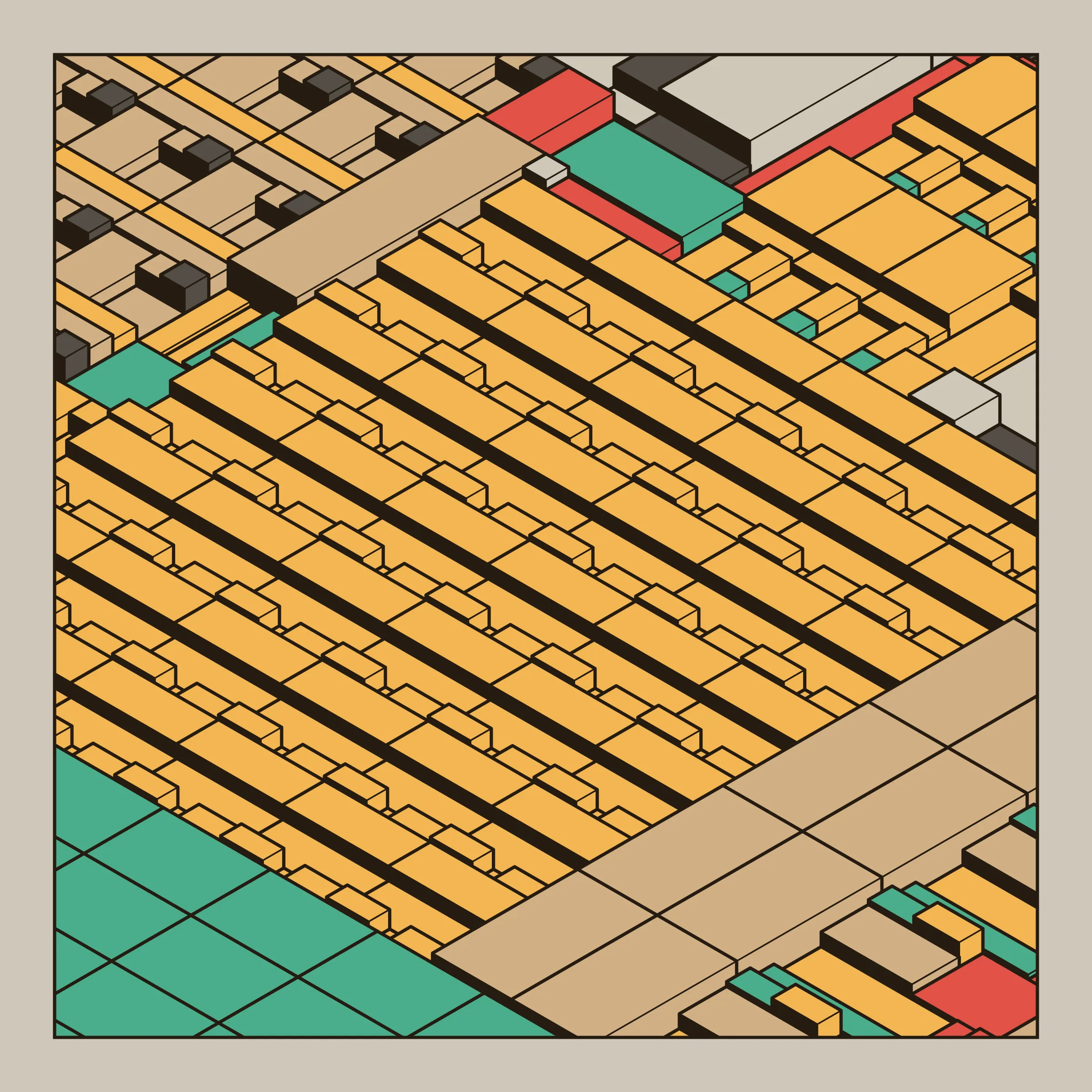 Archetype explores the use of repetition as a counterweight to unruly, random structures. As each single component look chaotic alone, the repetition brings along a sense of intentionality, ultimately resulting in a complex, yet satisfying expression.