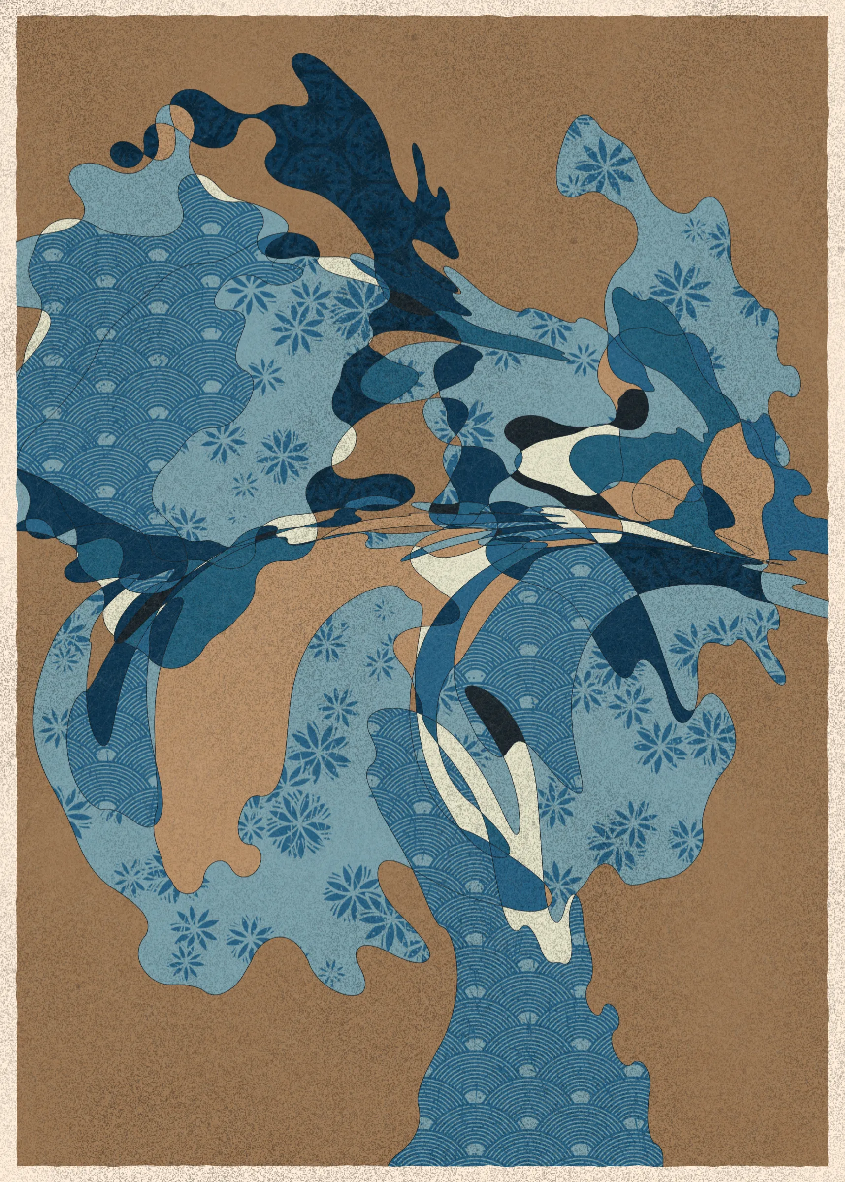 Memories of Qilin is inspired by traditional East Asian art. It channels the sense of movement and fluidity found in classical Chinese brushwork, while drawing from the colors, patterns, and forms of ukiyo-e woodblock prints. 

The series explores elements of folklore, evoking the mythological imagery of dragons, phoenixes, flowers, and mountains.  The title references a fabled chimerical beast found throughout East Asian mythology (while the qilin is its Chinese name, it is also known in Korea as the girin and Japan as the kirin) that represents prosperity and luck.

Viewers are invited to interpret elusive forms that verge on representation. As with the stories passed on through generations, each piece is imagined, organic, and ever-in-flux.