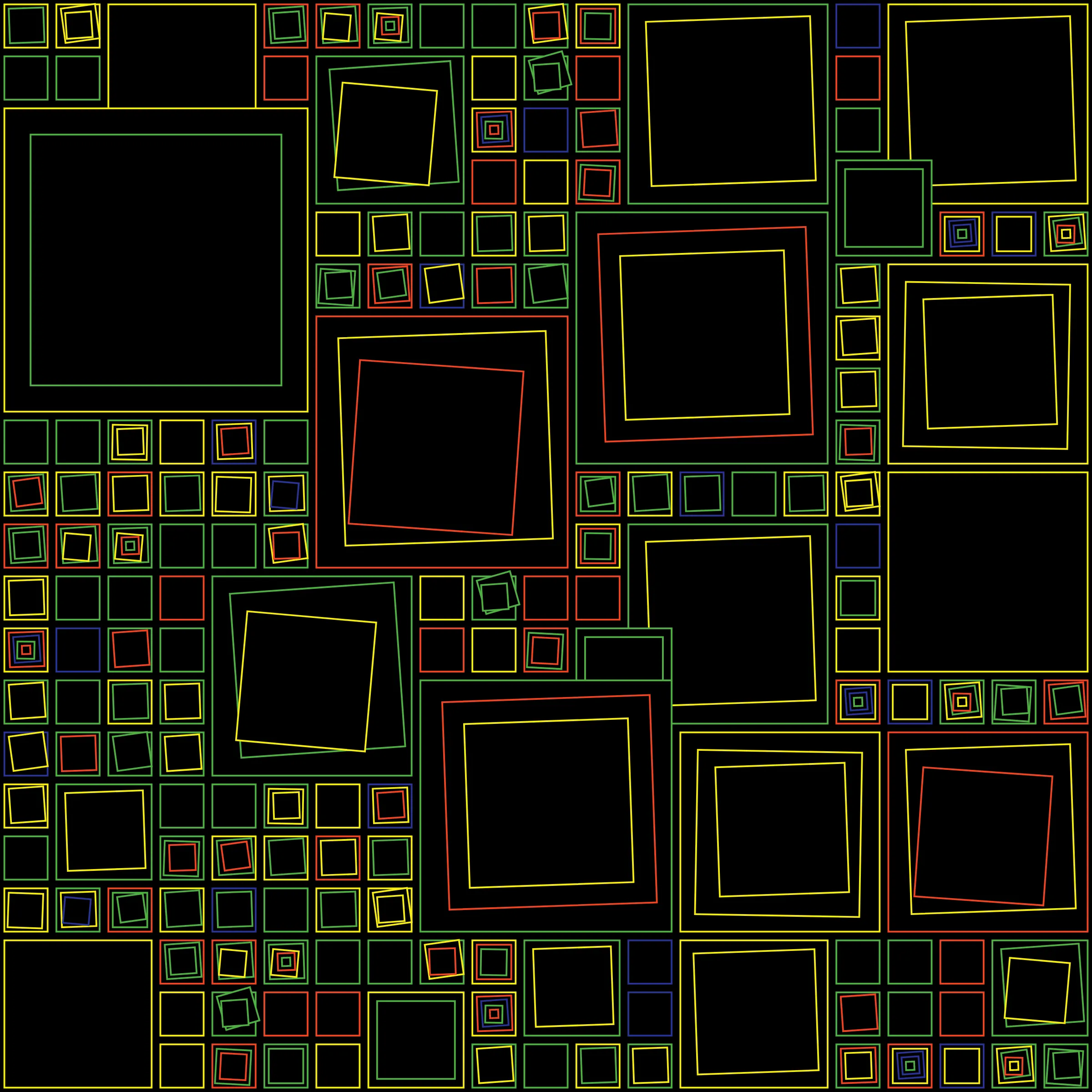 My interpretation of Aerial View is a bird's Eye View over a city block with illuminated/twisted buildings and light trails. It uses an on-chain stored algorithm to represent the generative artwork based on a hash. Each Aerial comes with different distances, building elevations, rotations and colors. Welcome to my genesis project and the first step on my on-chain journey!