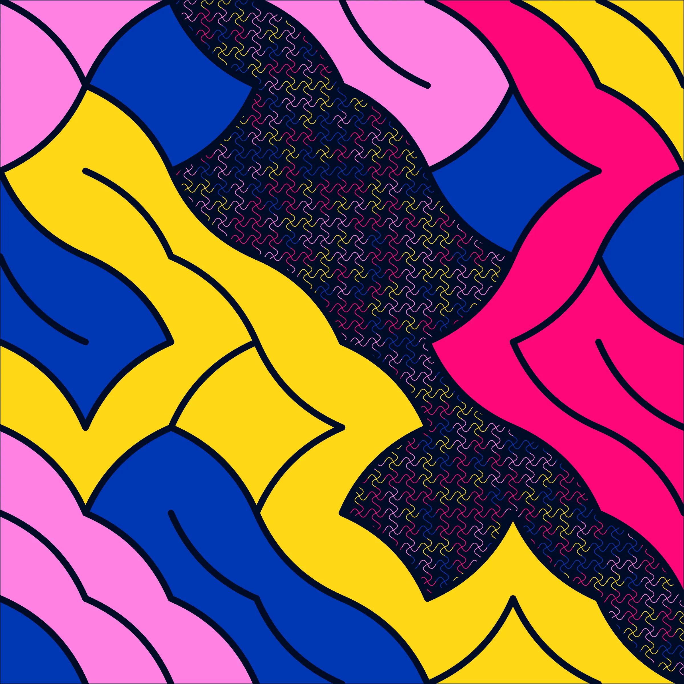 Cushions brings together image processing and generative art techniques. The latter provides the geometric structure, and the former creates the organic shapes. Every single pixel and its connectedness to other pixels are explicitly considered. Inspiration for the palettes ranges from digital illustrations and pastels to a nod to renowned artists and different ethnicities. The organic shapes and the textures within symbolize the beauty in our individual oddities. Some pieces evoke the semblance of fantastical dreams in starry nights. Some of the comfort and familiarity of home. Some of nostalgia and long-lost friends. Some of reasonable and grounded perspectives. Some of sparks, some of style, some of strength, and some of passion. Some of candy. Some of pop art. Some of modern interior design. And some of traditional Indian cushions, known as Takiya.