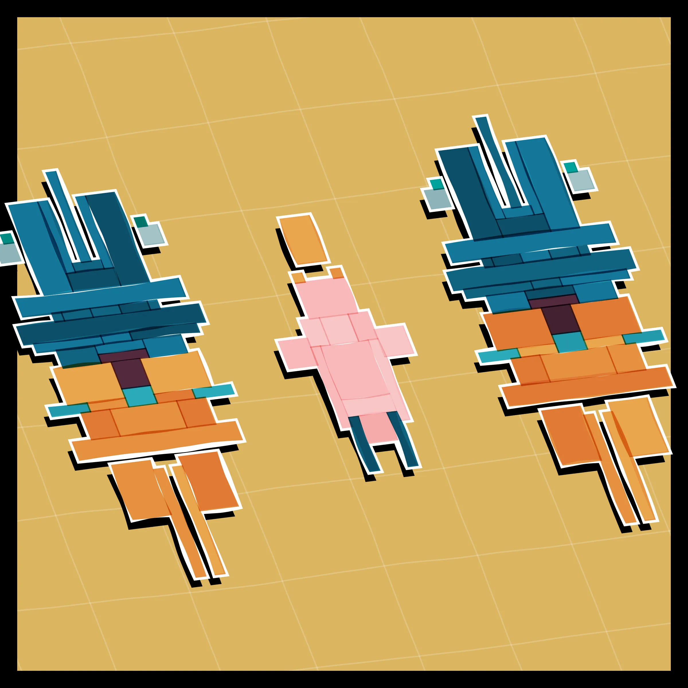 Perfectly symmetric - imperfectly drawn. Exploring the contrast between precision and chance in a playful spacecraft / papercraft setting. 