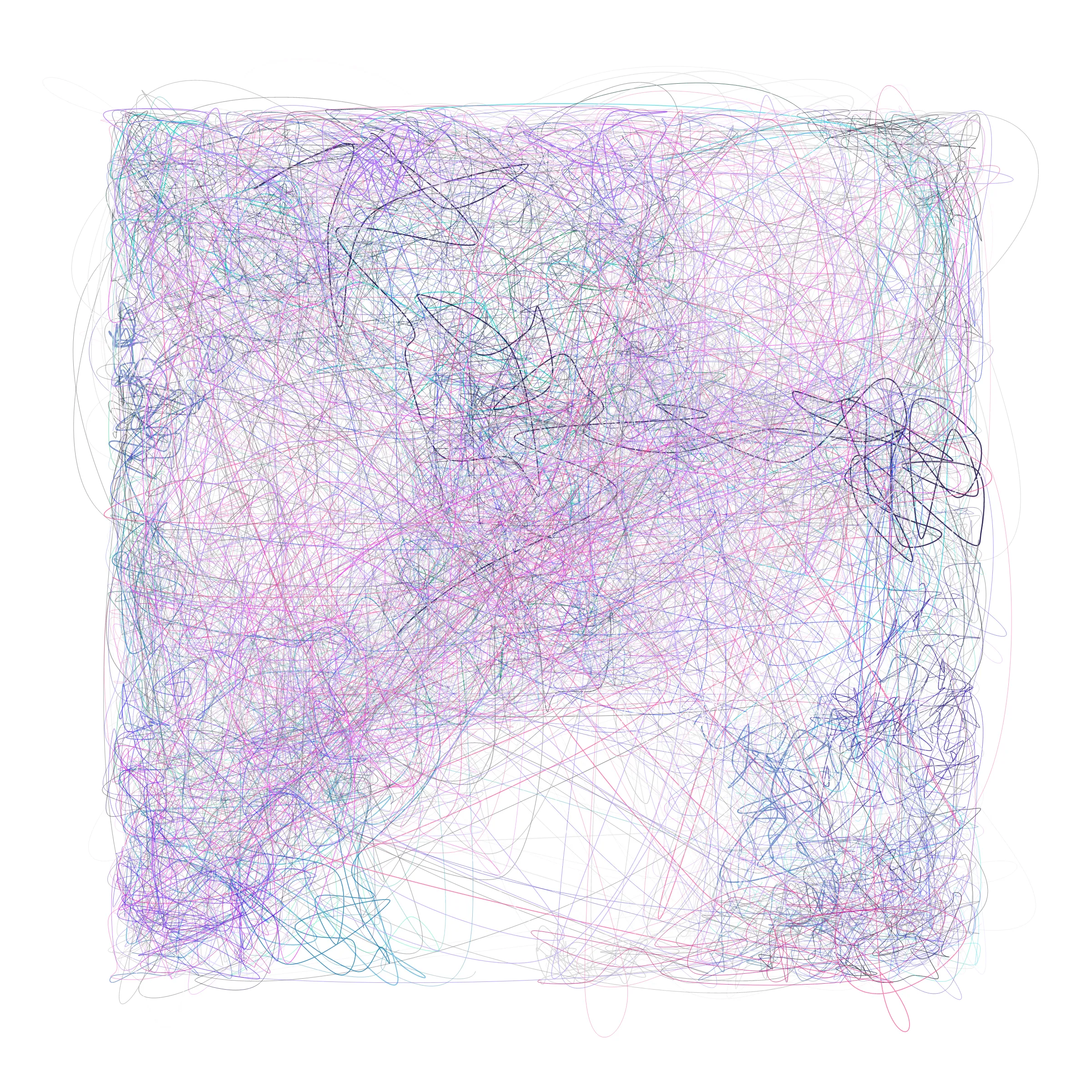 Scribbles on Scribbles on Scribbles ➿ This series is an exploration of chaos and order – how seemingly random movements in the microscopic scale can be more than meets the eye. Simple guiding rules transfigure chaotic movements into beautiful order. Life, as we know it, can be expressed in a similar fashion. Our decisions, unexpected occurrences, and even our seemingly meaningless place in the Universe are not just mere coincidences, but providential orchestrations of the Designer. [ Mints will be sold via a dutch auction. Starting price will be set at 3eth and decrease every 5 minutes with a resting price of 0.25eth. i.e.
3eth, 2.5eth, 2eth, 1.5eth, 1.25eth, 1.0eth, 0.75eth, 0.5eth, 0.25eth ]