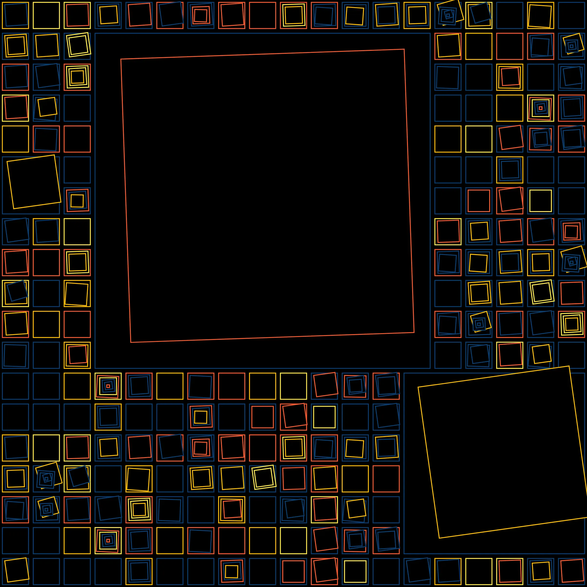 My interpretation of Aerial View is a bird's Eye View over a city block with illuminated/twisted buildings and light trails. It uses an on-chain stored algorithm to represent the generative artwork based on a hash. Each Aerial comes with different distances, building elevations, rotations and colors. Welcome to my genesis project and the first step on my on-chain journey!