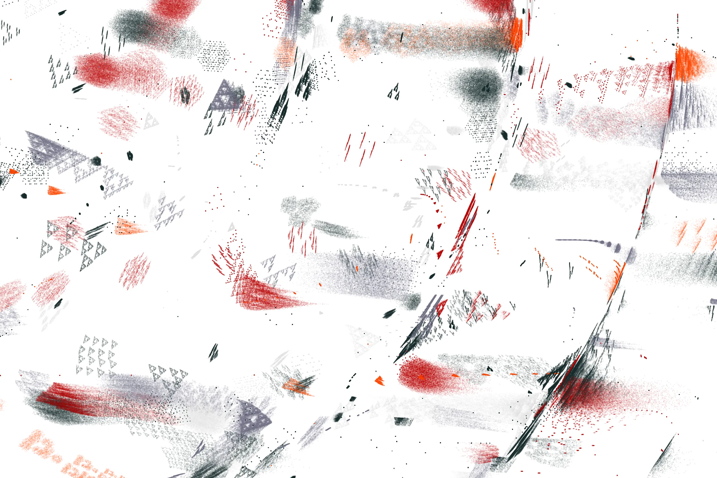 "Attraction" is a system that draws single pixels, one by one, according to a set of rules inspired by the 'Chaos Game'.
Additionally, trigonometric functions may be used to displace pixels, resulting in wave patterns.

All unique properties of each artwork are defined by the token's hash. This hash will set all the parameters: the color palette, the positioning of objects and the rules by which pixels are drawn.

By the nature of this system, several well known patterns from computing and math may appear in the artworks.