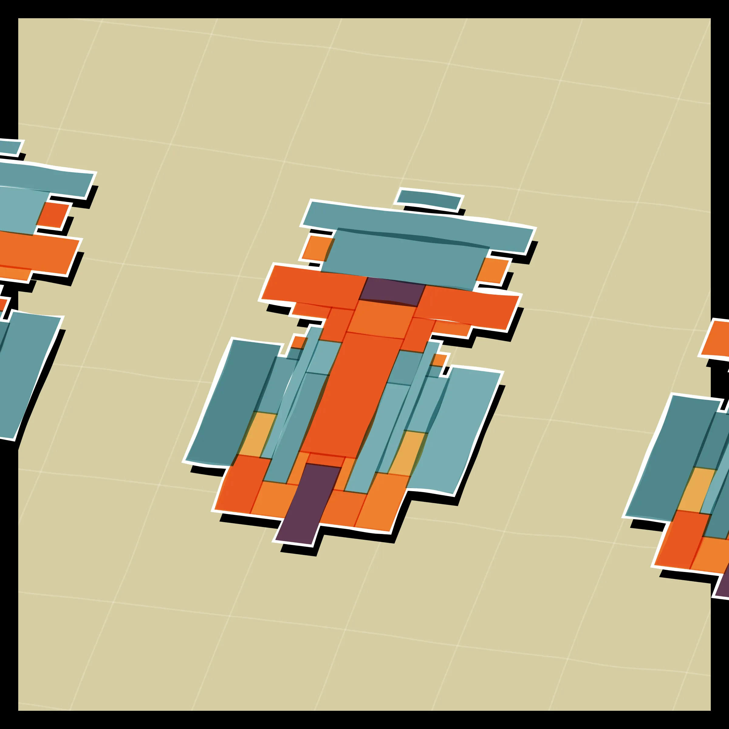 Perfectly symmetric - imperfectly drawn. Exploring the contrast between precision and chance in a playful spacecraft / papercraft setting. 